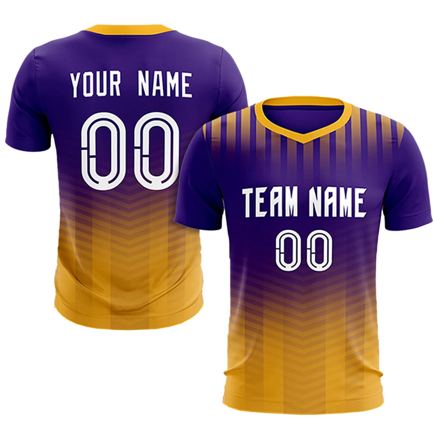 Custom Purple Yellow Soft Training Uniform Soccer Sets Jersey
