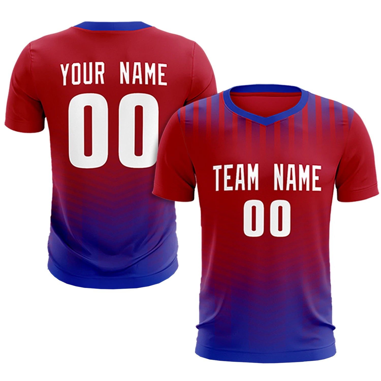 Custom Red Royal Blue Soft Training Uniform Soccer Sets Jersey