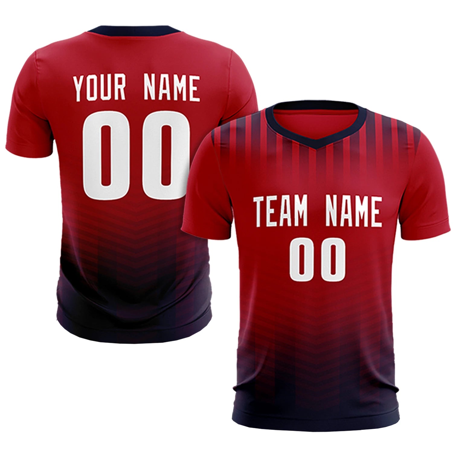 Custom Red Black Soft Training Uniform Soccer Sets Jersey