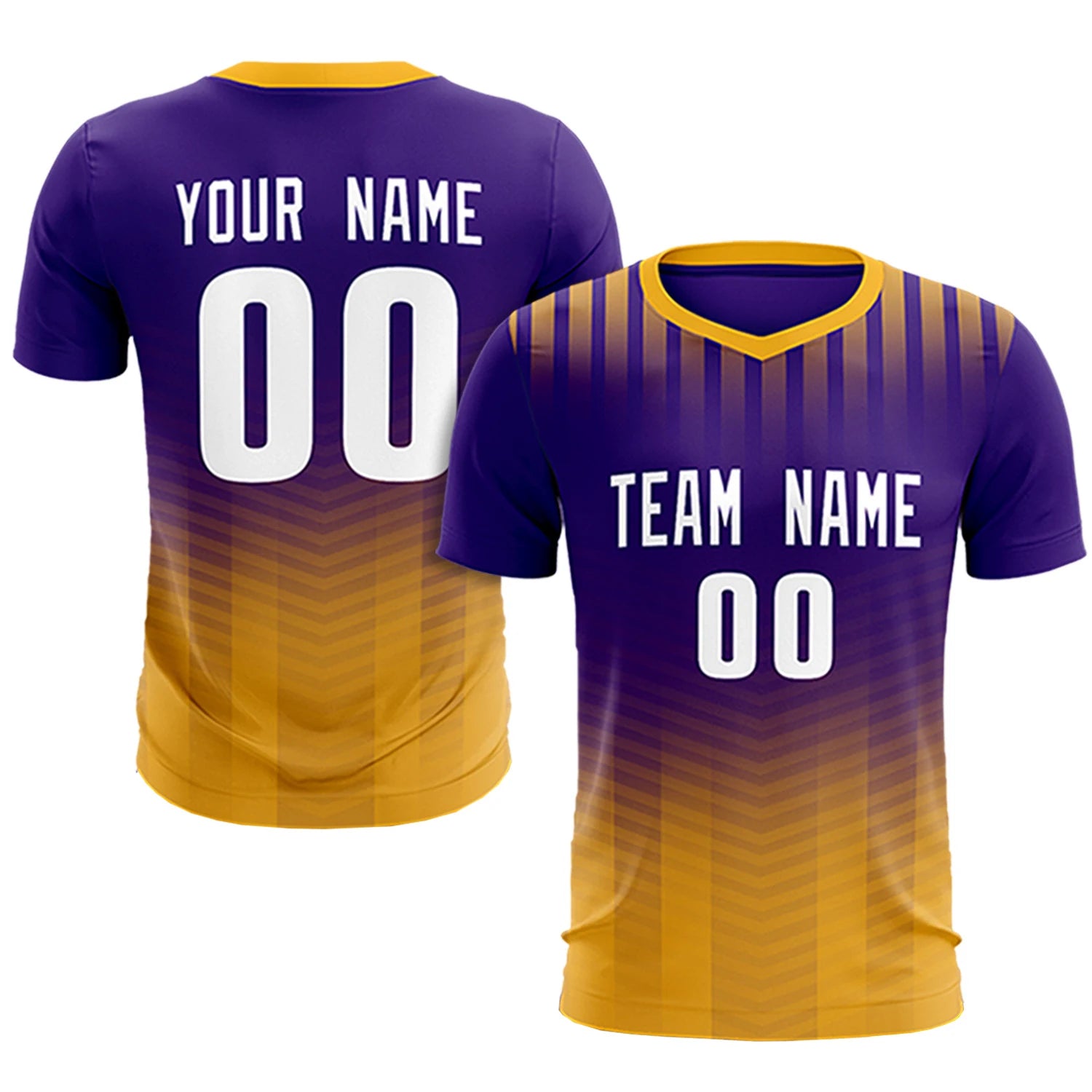Custom Purple Yellow Soft Training Uniform Soccer Sets Jersey