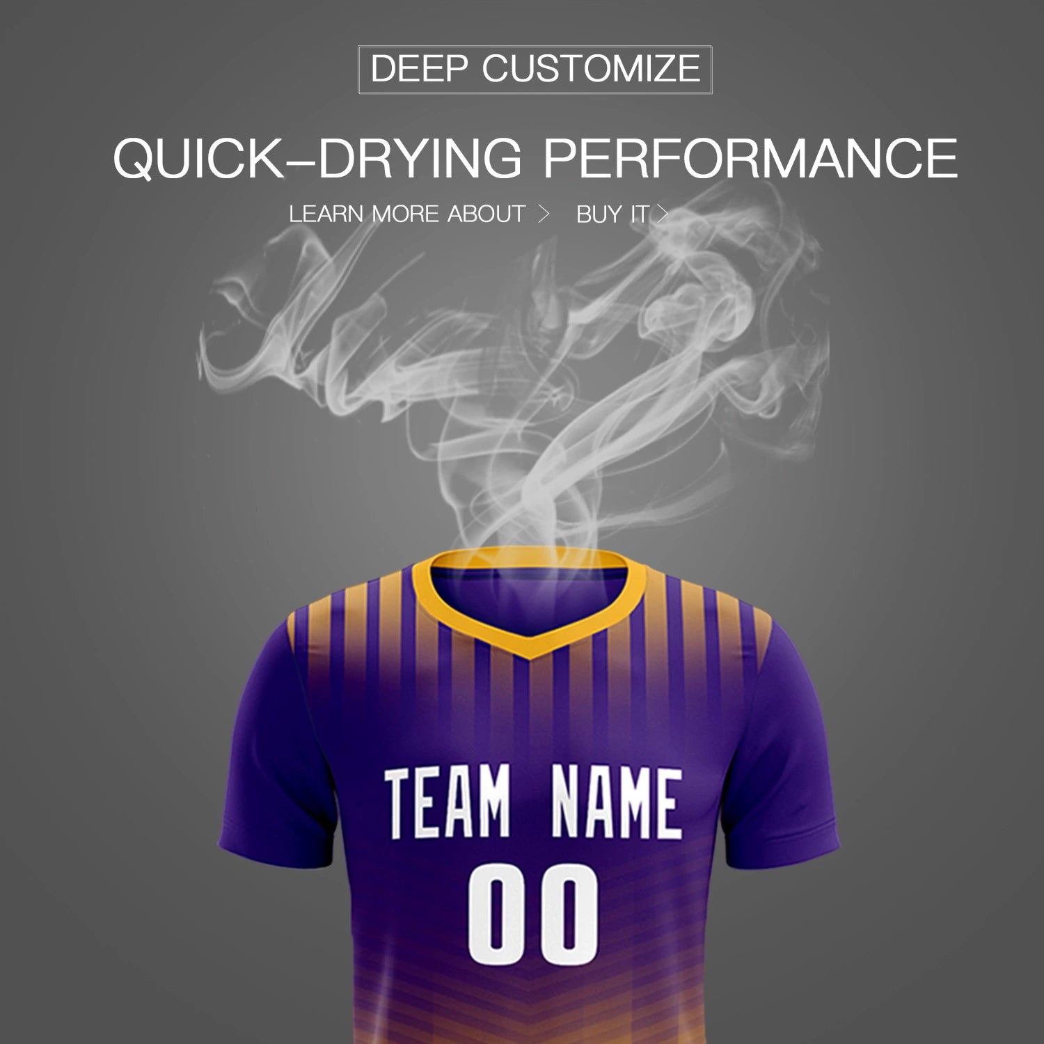Custom Purple Yellow Soft Training Uniform Soccer Sets Jersey