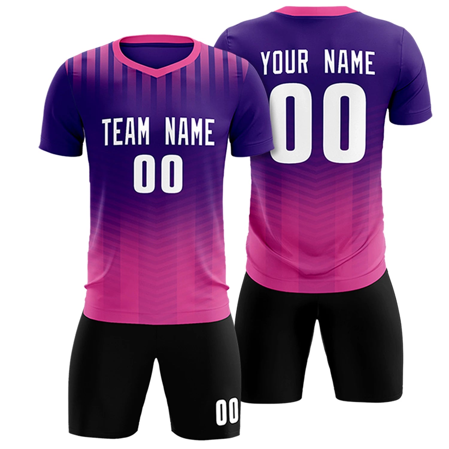 Custom Purple Pink Soft Training Uniform Soccer Sets Jersey