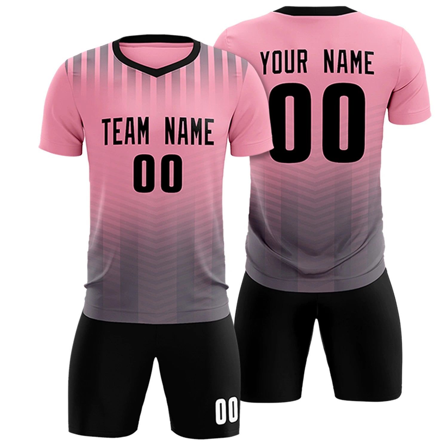 Custom Light Pink Gray Soft Training Uniform Soccer Sets Jersey