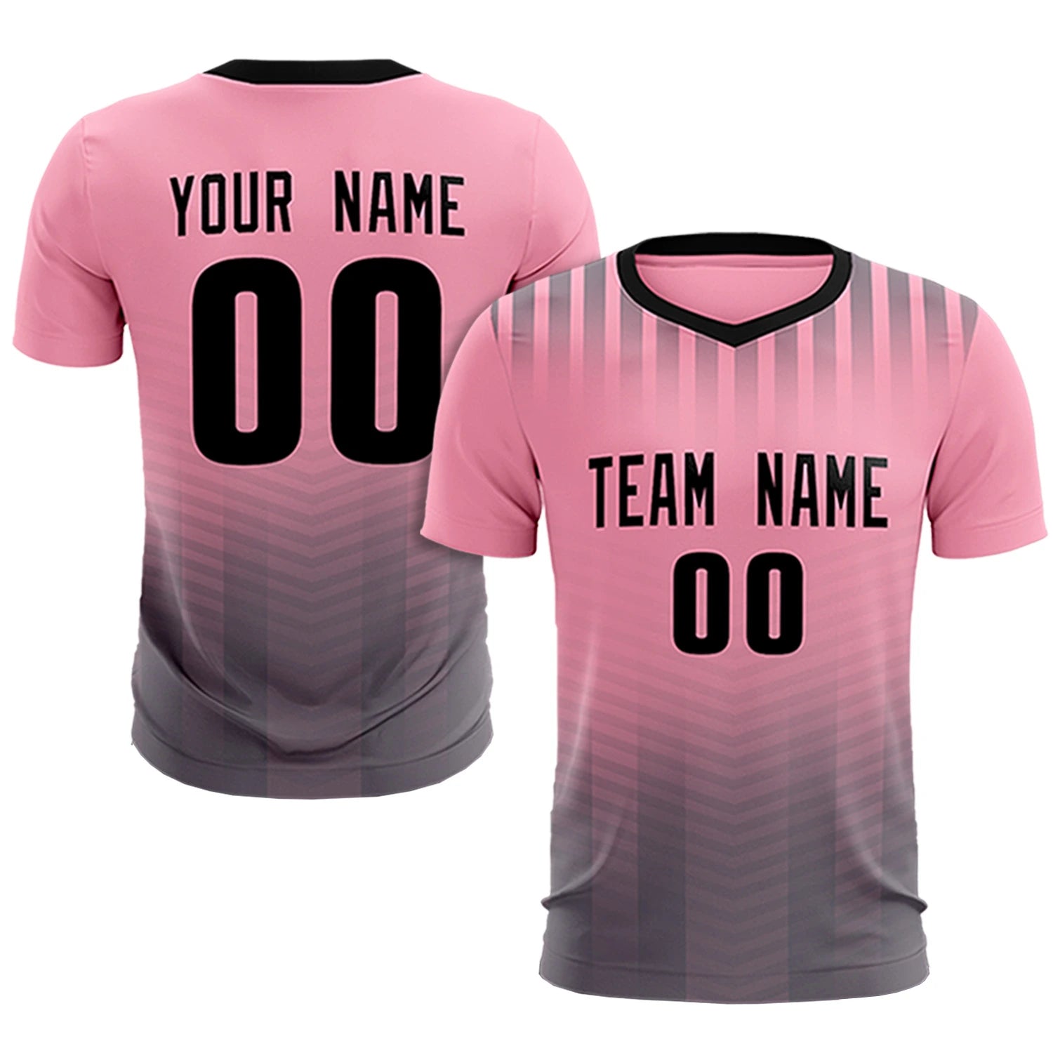 Custom Light Pink Gray Soft Training Uniform Soccer Sets Jersey