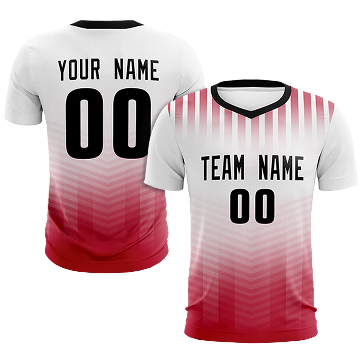 Custom White Red Soft Training Uniform Soccer Sets Jersey