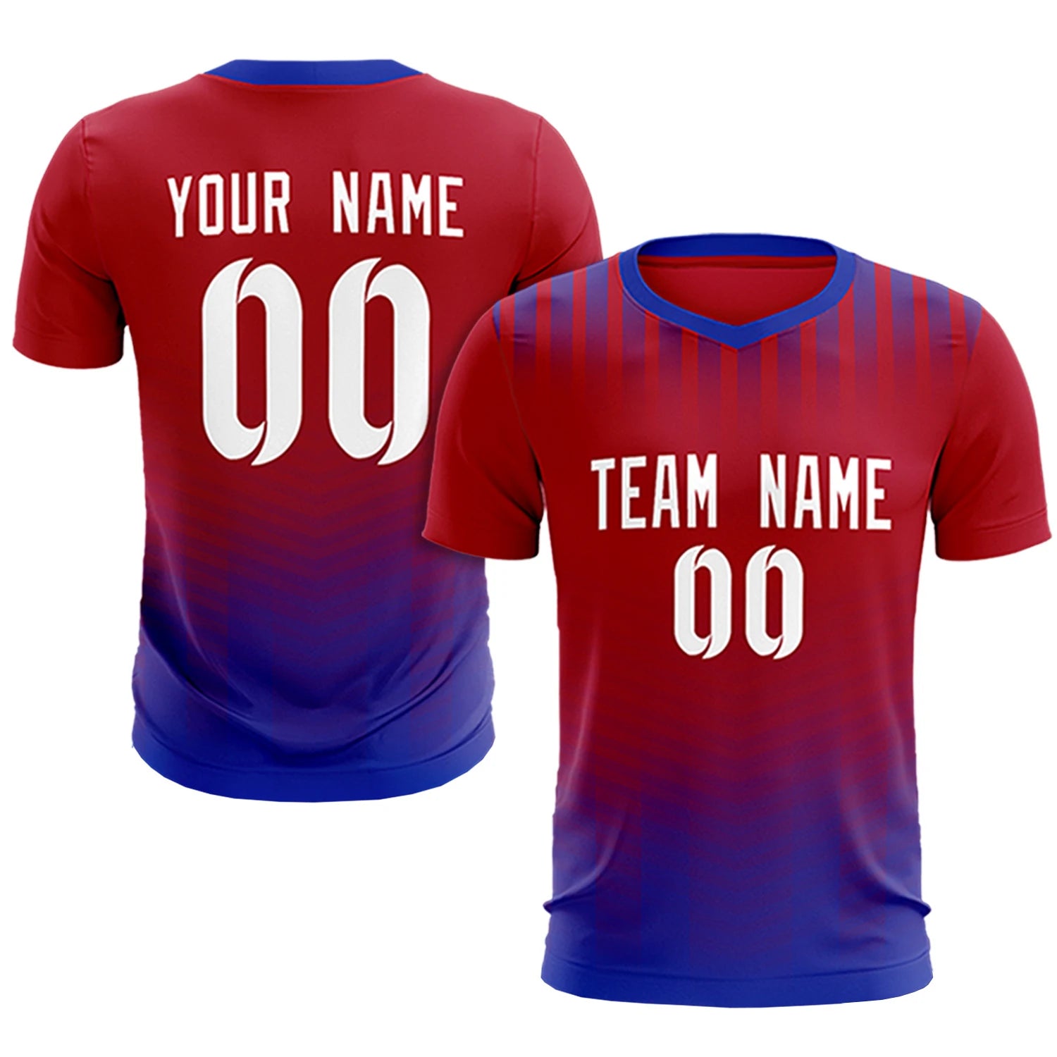 Custom Red Royal Blue Soft Training Uniform Soccer Sets Jersey