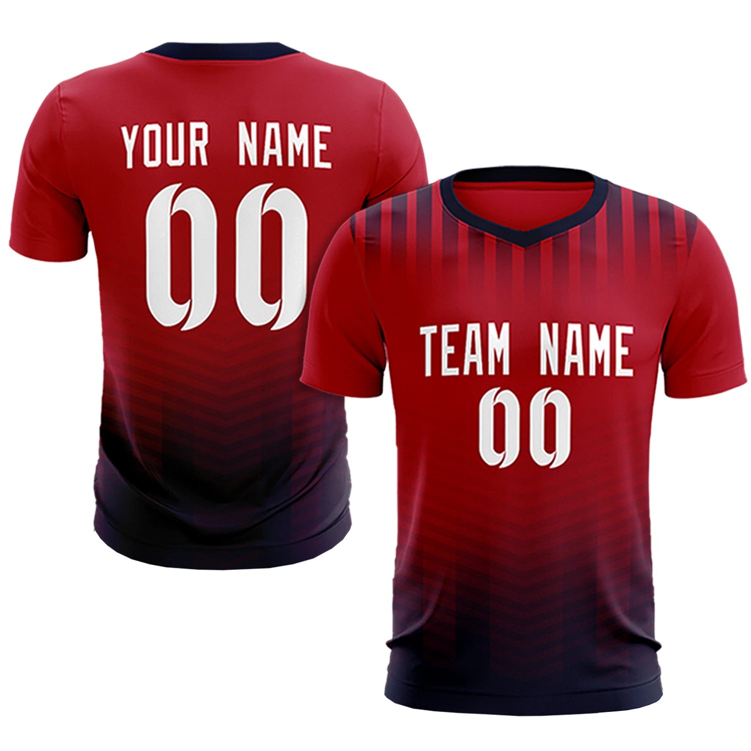 Custom Red Black Soft Training Uniform Soccer Sets Jersey