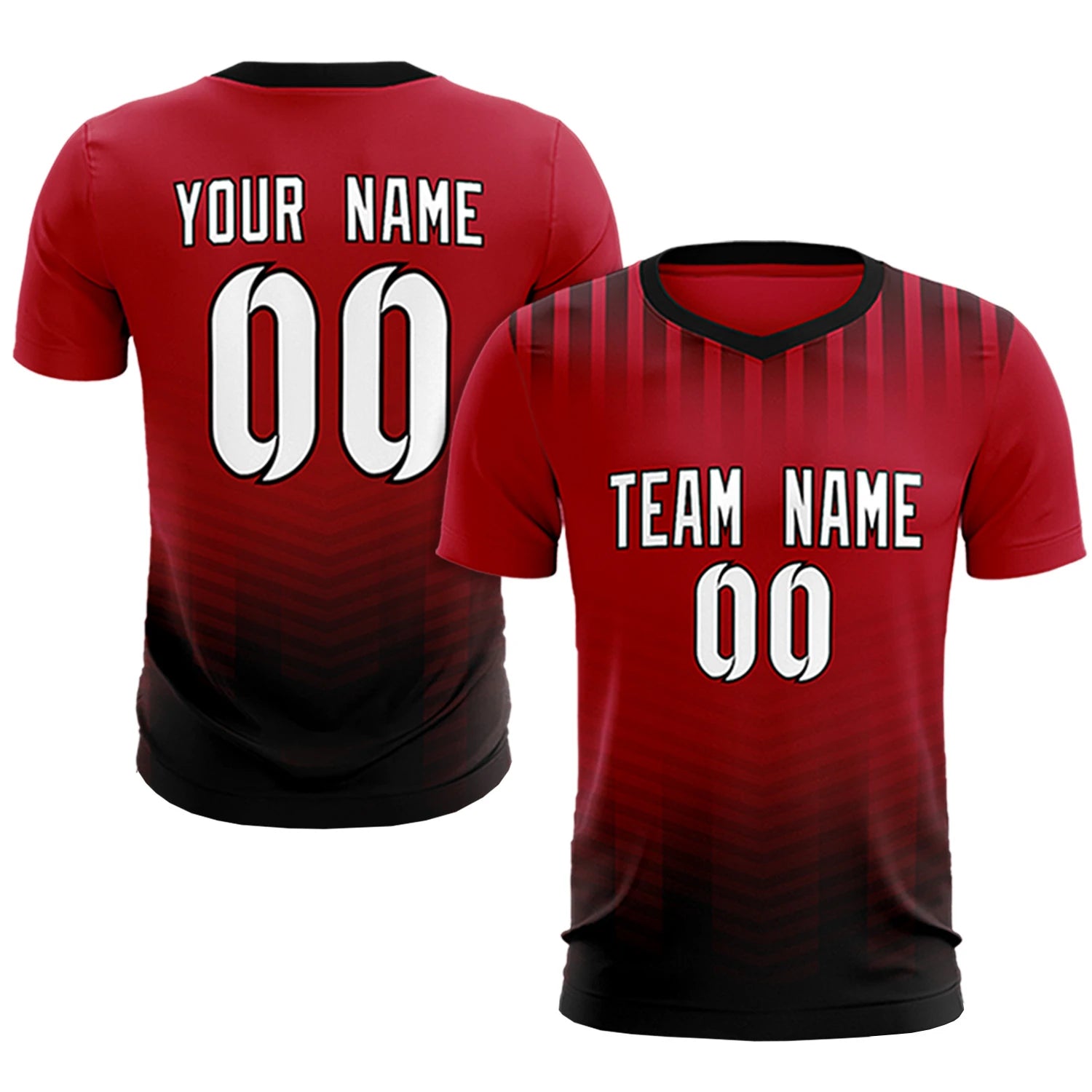 Custom Red Black Soft Training Uniform Soccer Sets Jersey