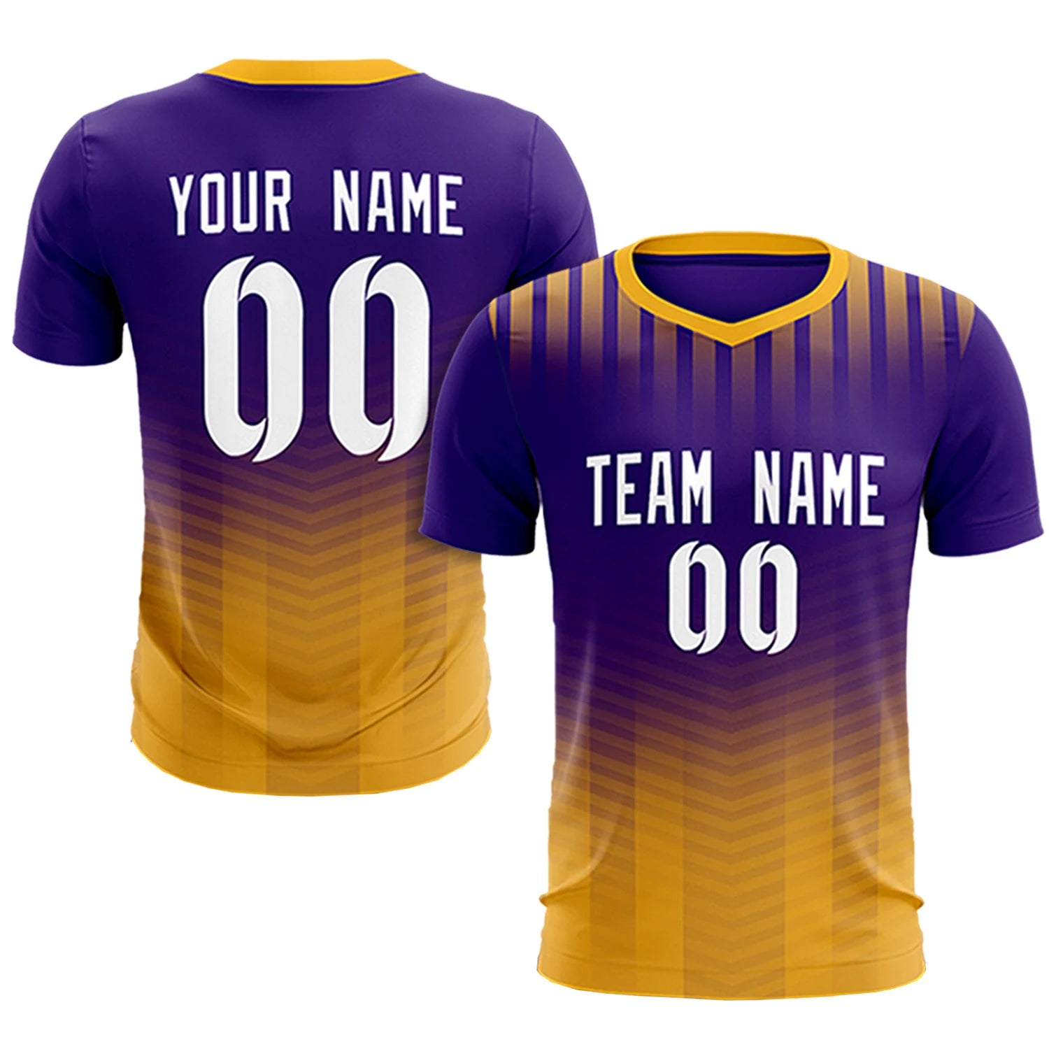 Custom Purple Yellow Soft Training Uniform Soccer Sets Jersey