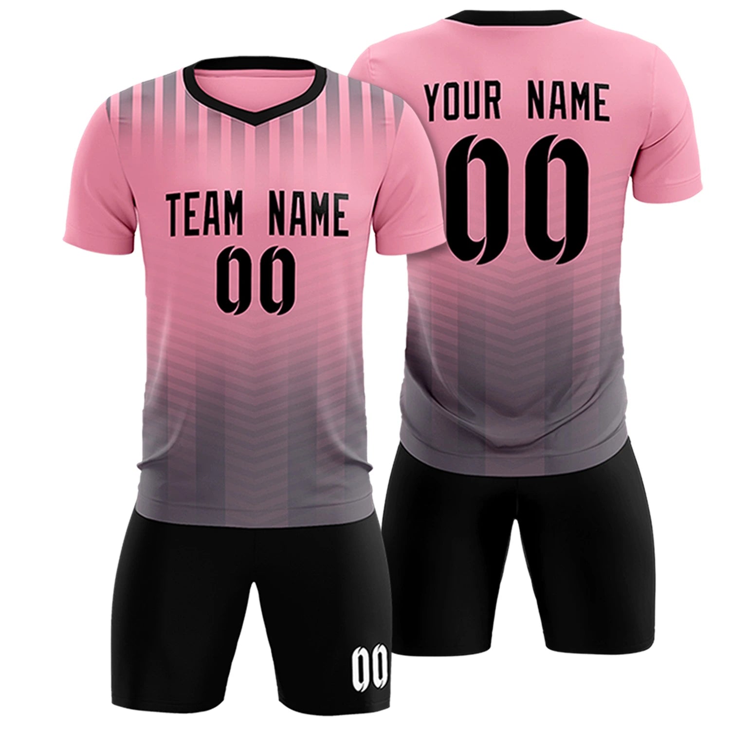 Custom Light Pink Gray Soft Training Uniform Soccer Sets Jersey