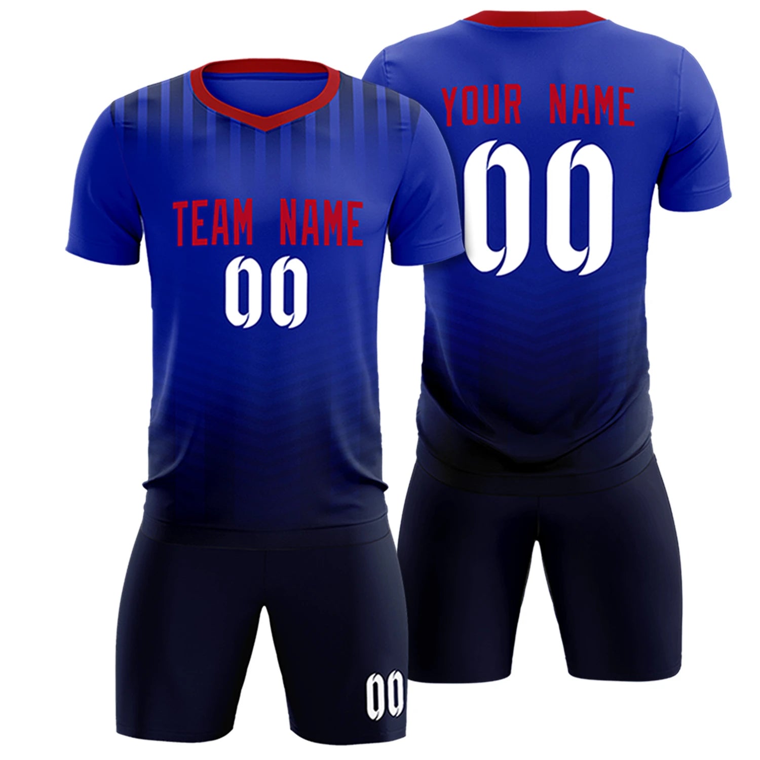 Custom Red Royal Blue Soft Training Uniform Soccer Sets Jersey