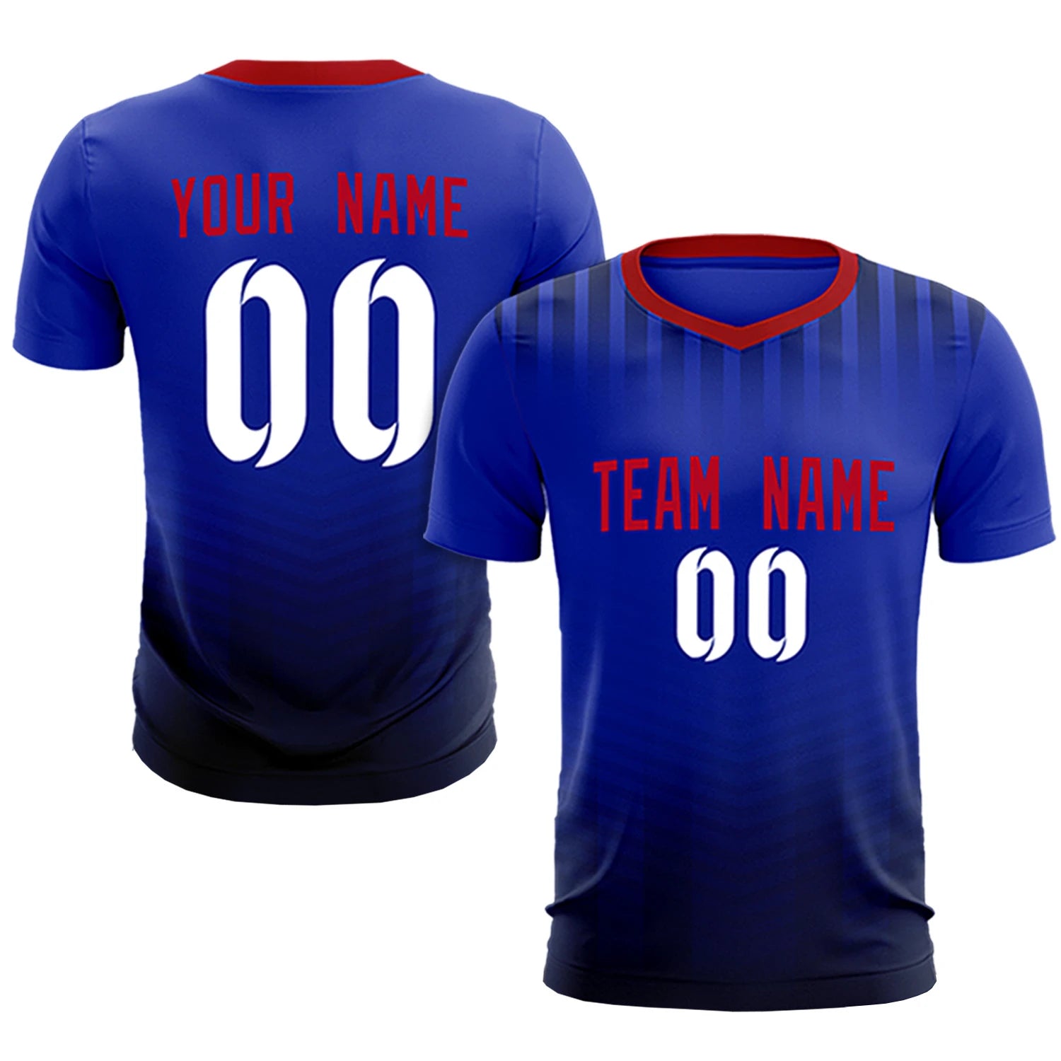Custom Red Royal Blue Soft Training Uniform Soccer Sets Jersey