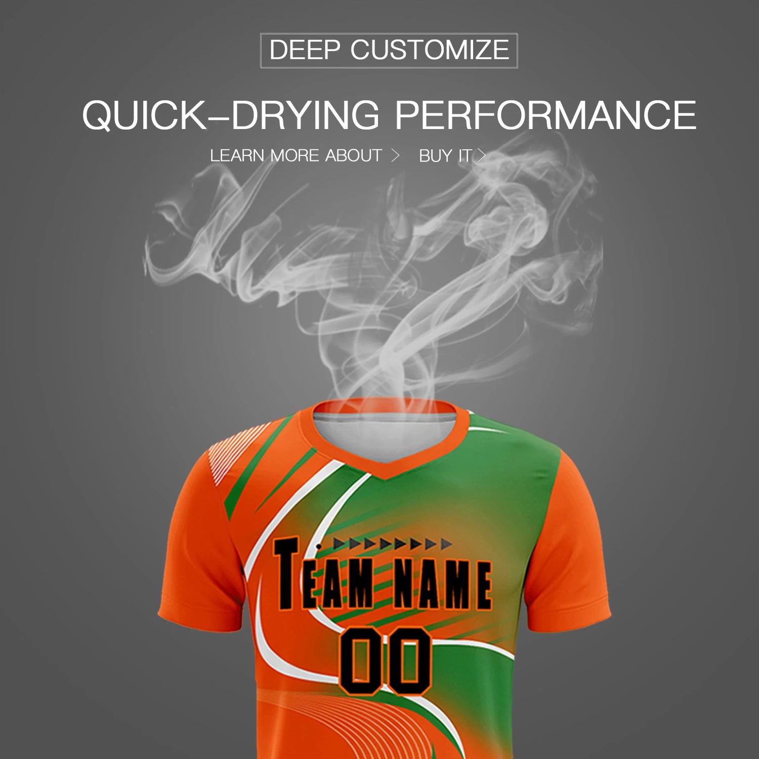 Custom Orange White-Kelly Green Casual Printing Sportswear Soccer Sets Jersey
