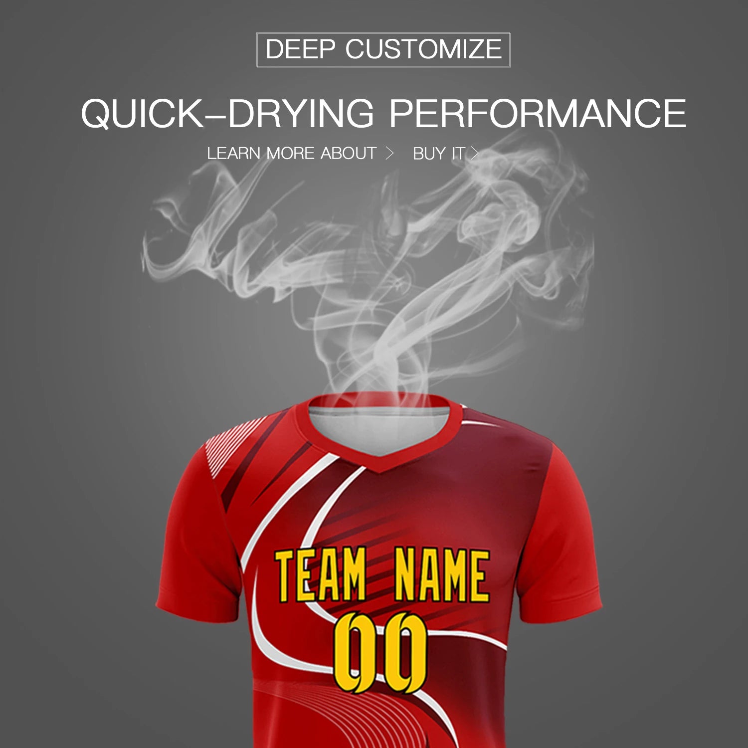 Custom Red White-Crimson Casual Printing Sportswear Soccer Sets Jersey