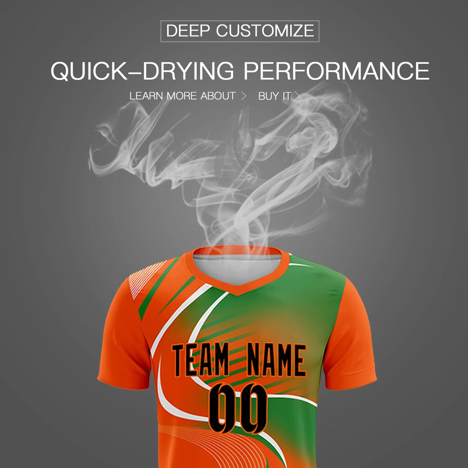 Custom Orange White-Kelly Green Casual Printing Sportswear Soccer Sets Jersey