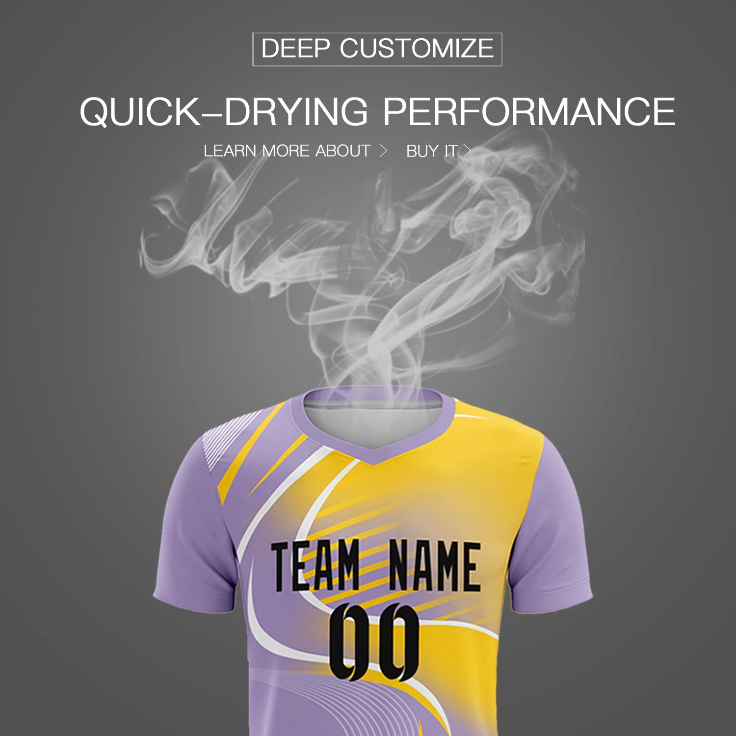 Custom Light Purple White-Gold01 Casual Printing Sportswear Soccer Sets Jersey