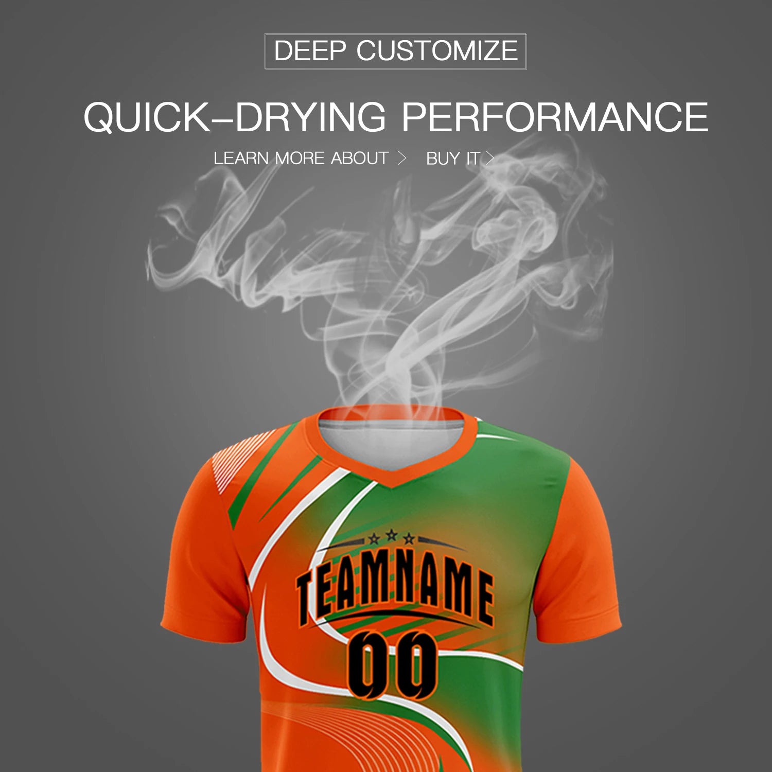 Custom Orange White-Kelly Green Casual Printing Sportswear Soccer Sets Jersey