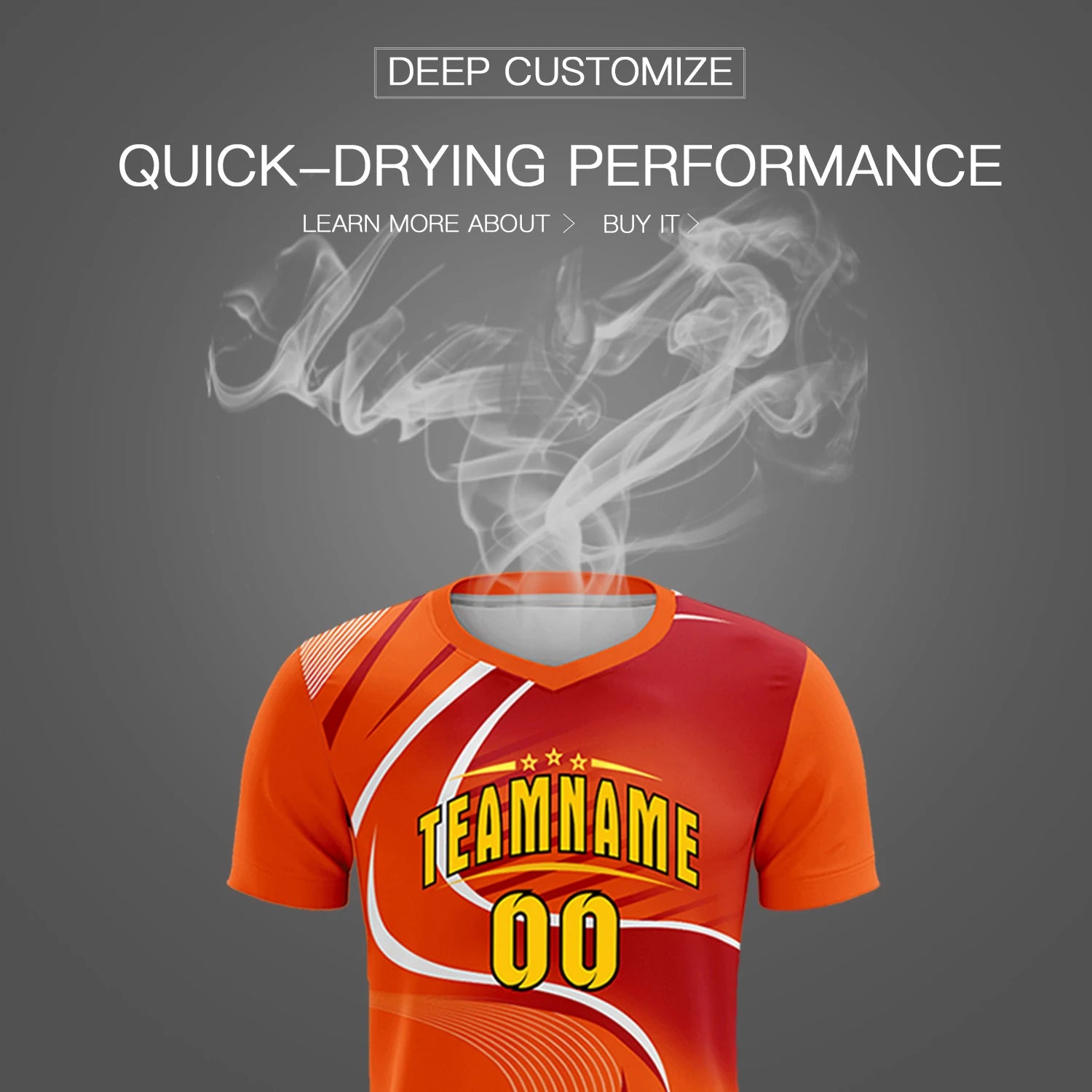 Custom Orange White-Red Casual Printing Sportswear Soccer Sets Jersey