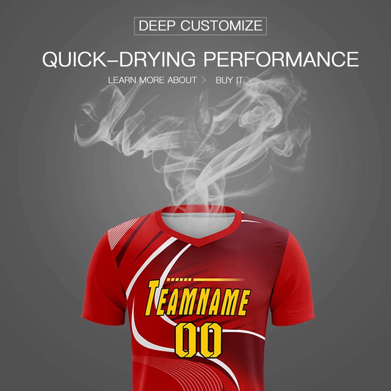 Custom Red White-Crimson Casual Printing Sportswear Soccer Sets Jersey