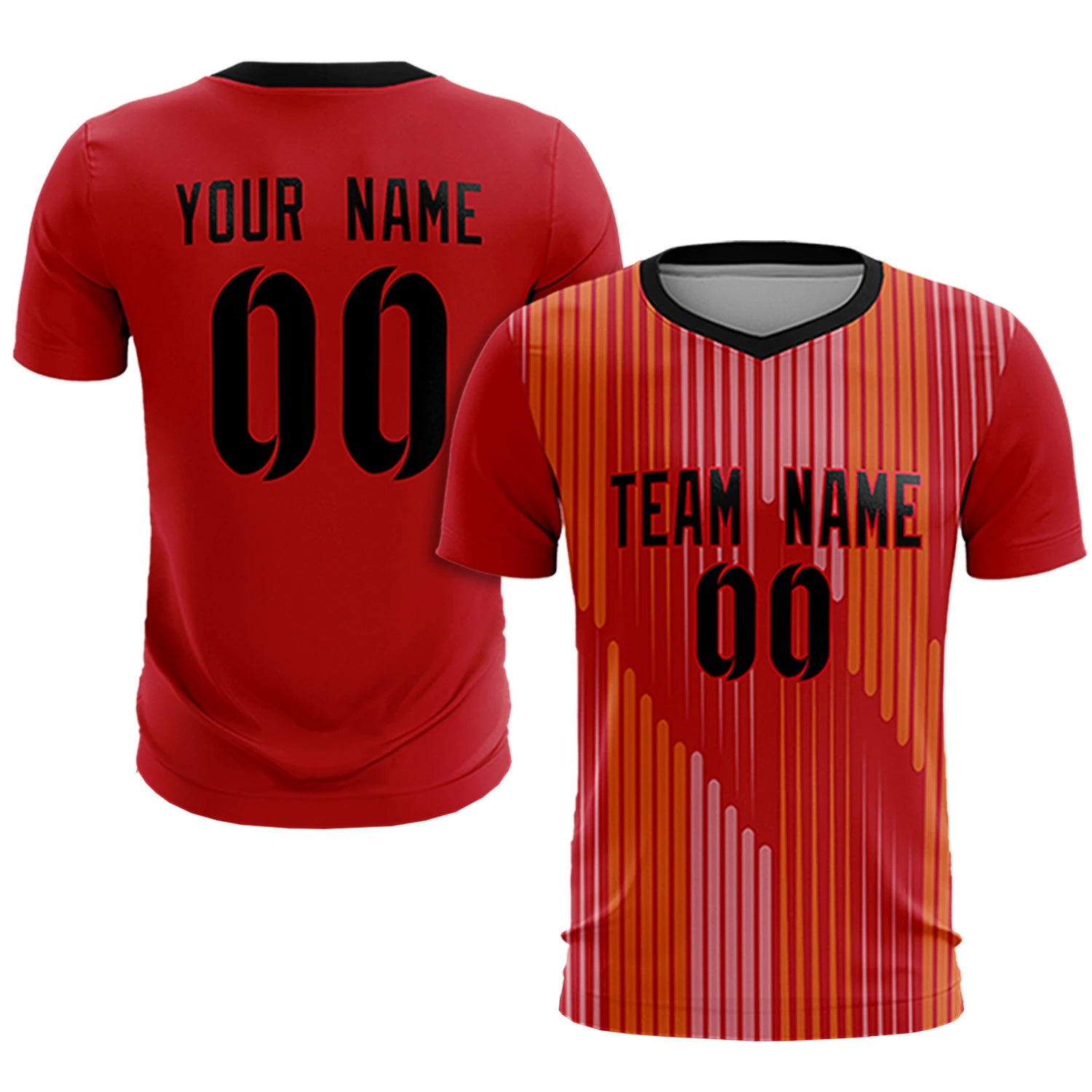 Custom Red Black Soft Training Uniform Soccer Sets Jersey