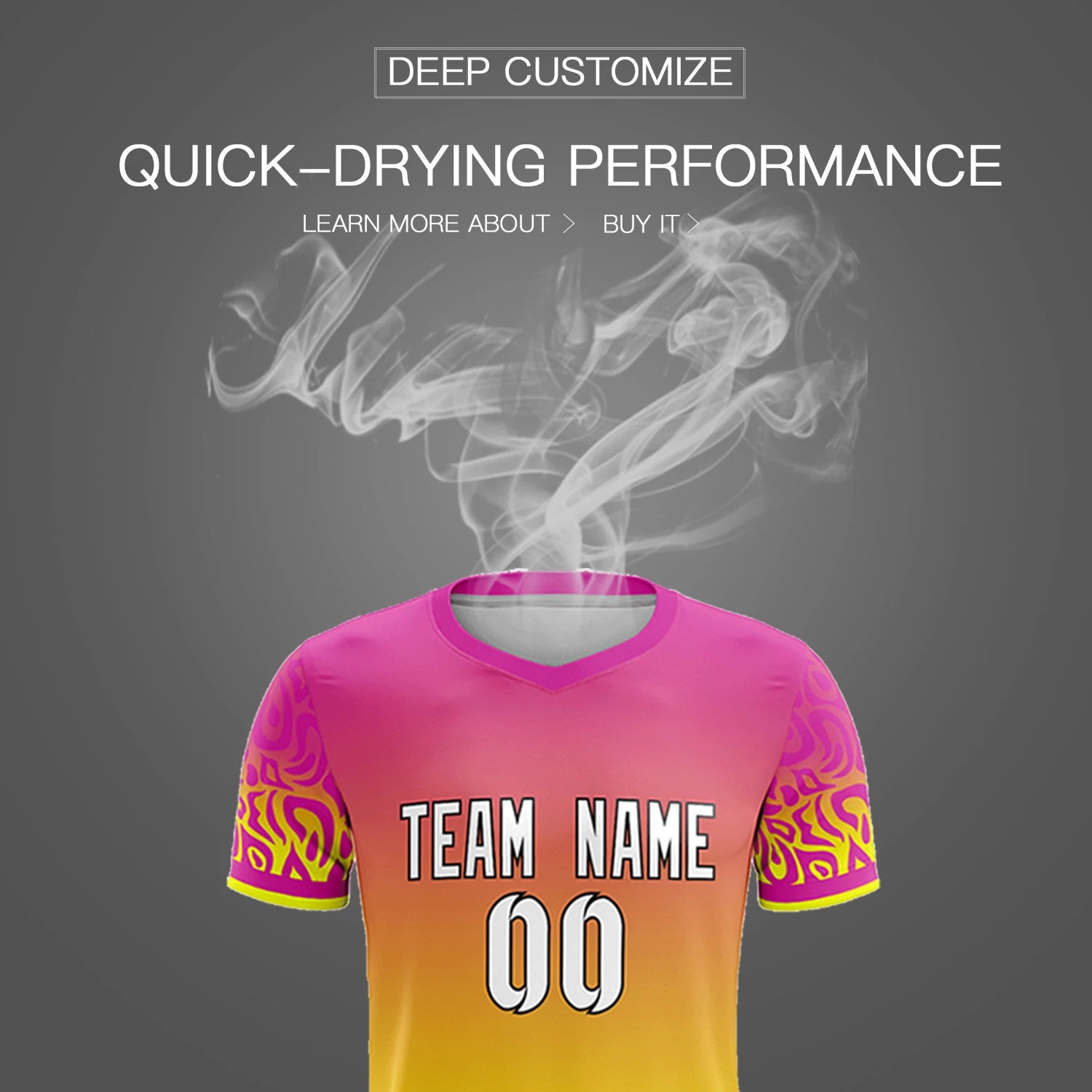 Custom Pink Fluorescent Green Casual Printing Sportswear Soccer Sets Jersey