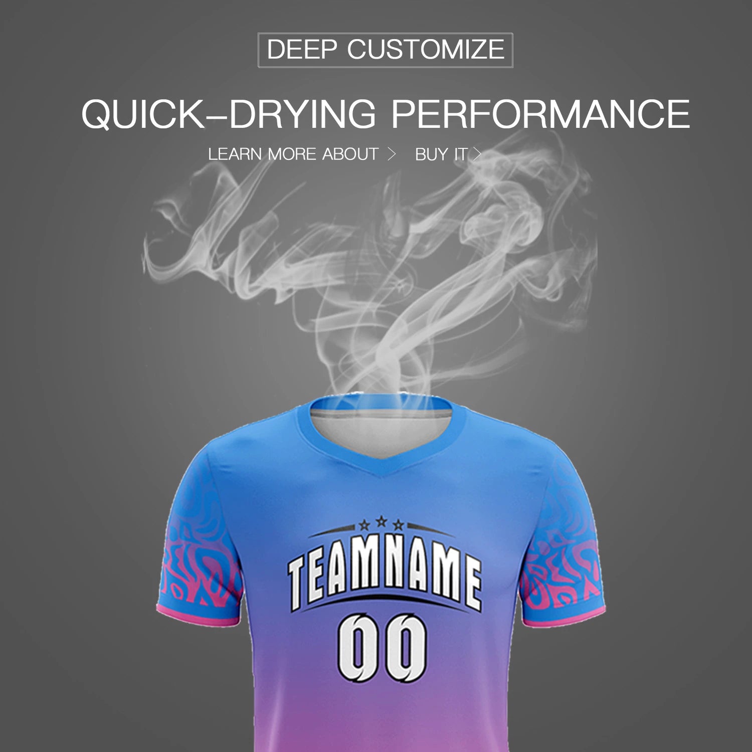 Custom Powder Blue Pink Casual Printing Sportswear Soccer Sets Jersey