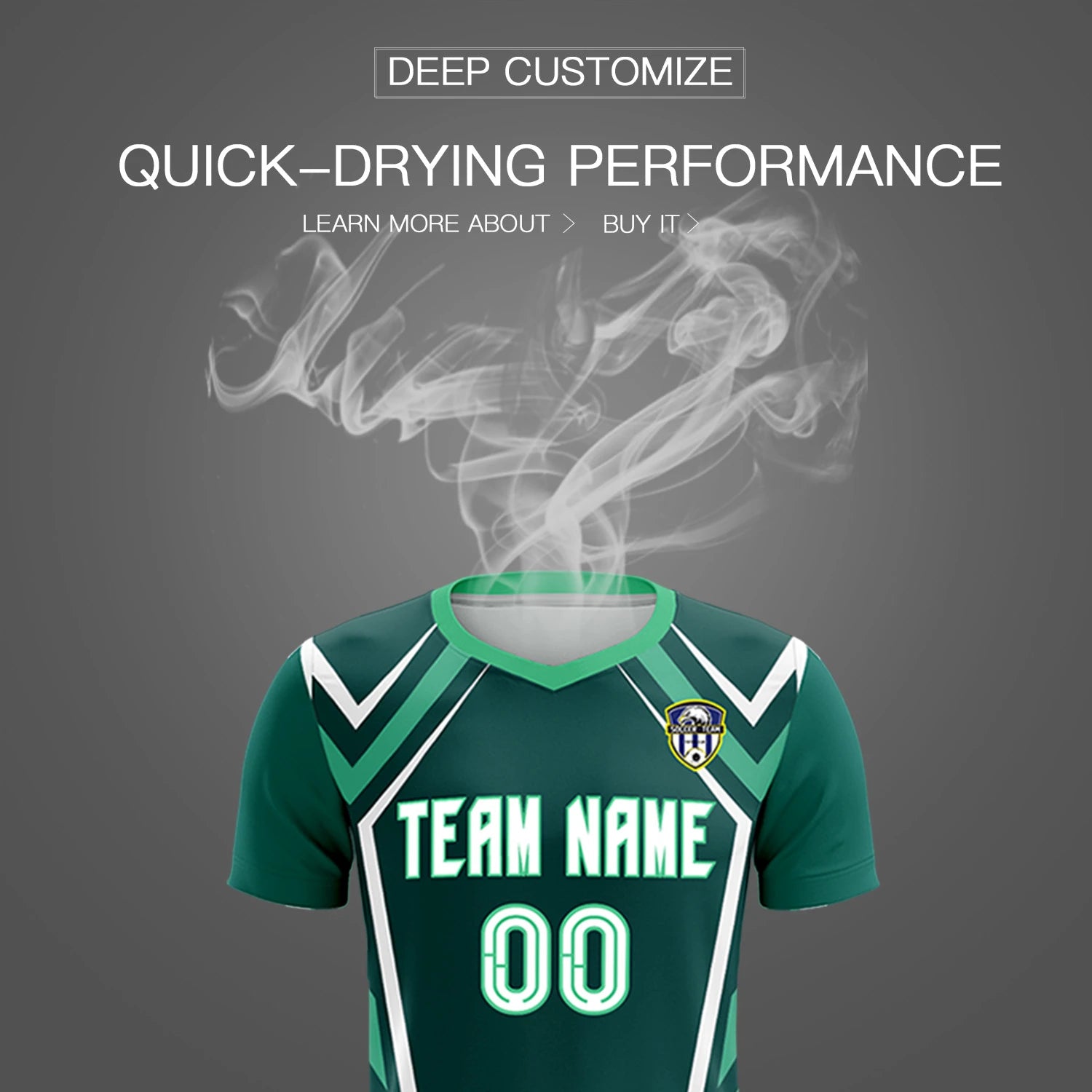 Custom Midnight Green White Geometric Training Uniform Soccer Sets Jersey