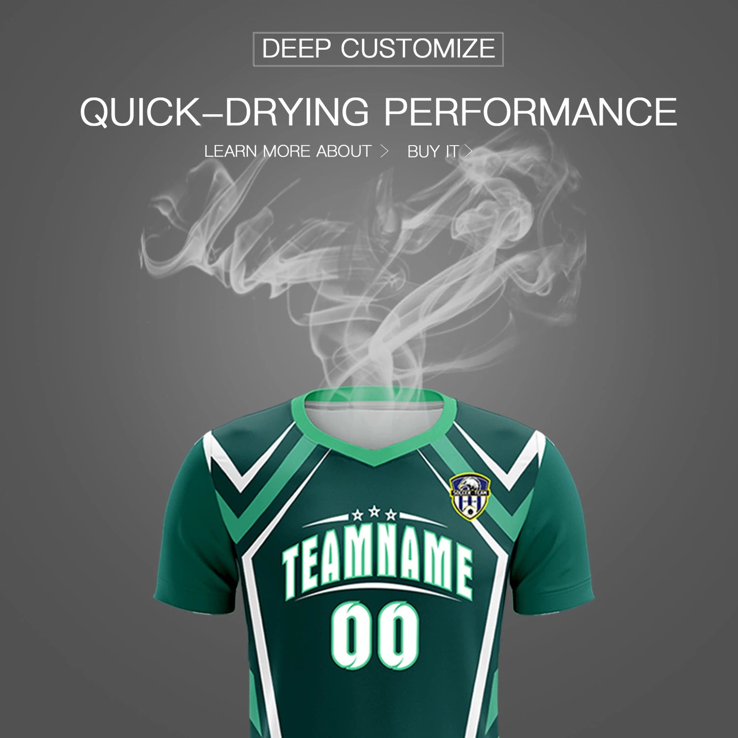 Custom Midnight Green White Geometric Training Uniform Soccer Sets Jersey