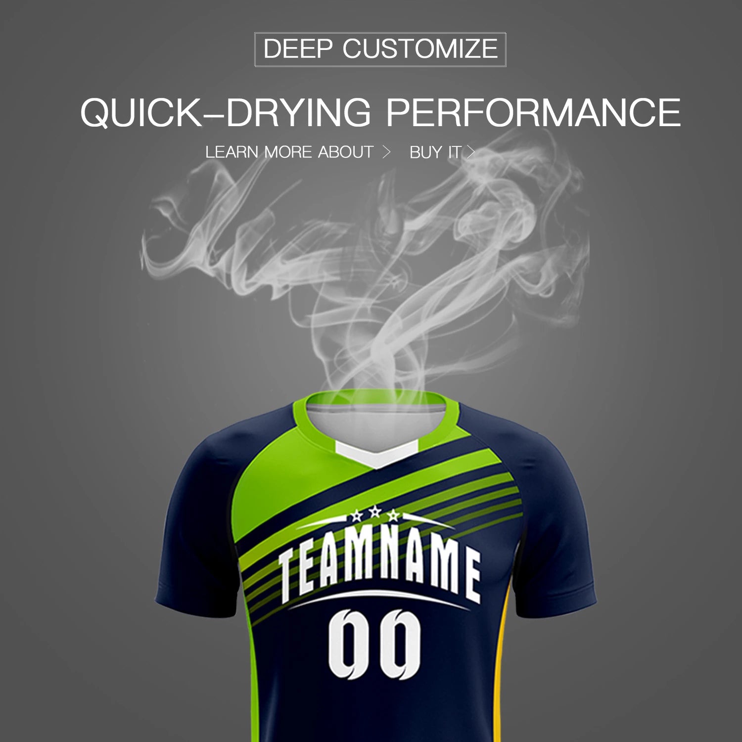 Custom Navy Neon Green-White Gradient Sport Soccer Sets Jersey