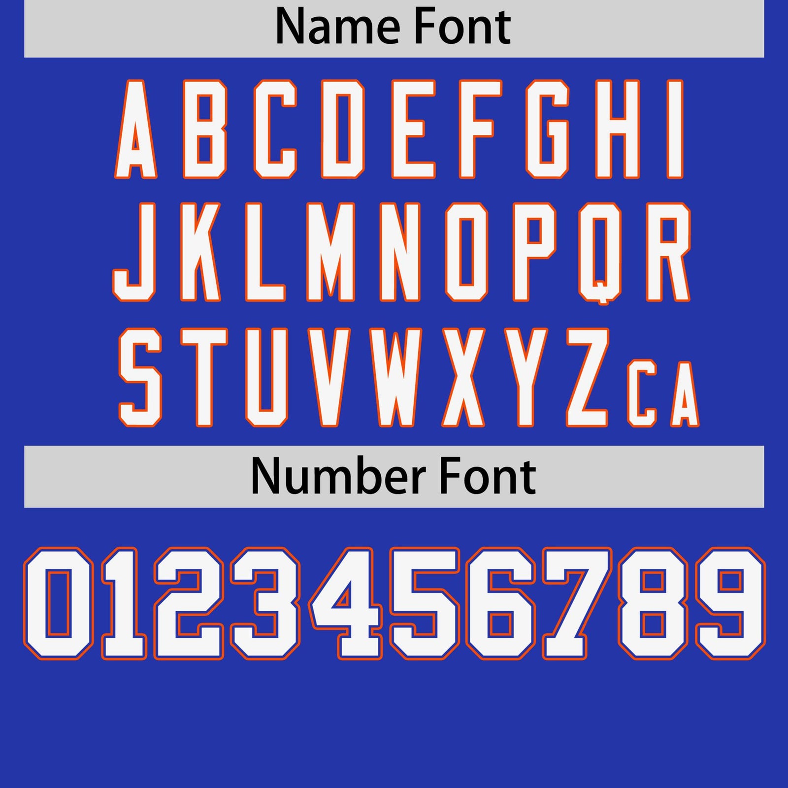 Custom Royal Blue Orange White Crew Neck Personalized Raglan Sleeve Performance T-shirt