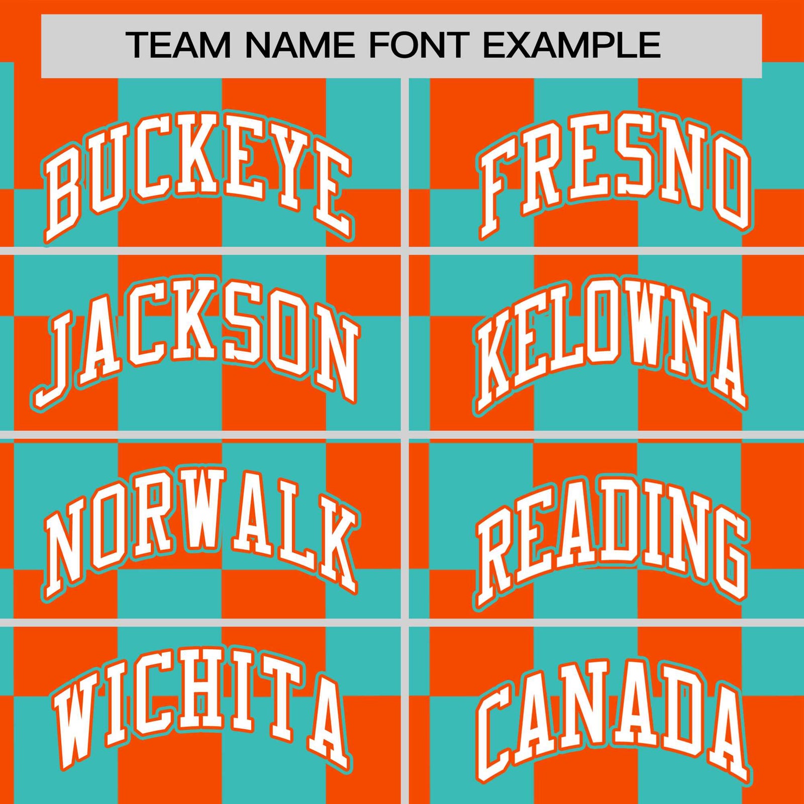 Custom Orange Aqua Crew neck Plaid Pattern Personalized Performance T-Shirt