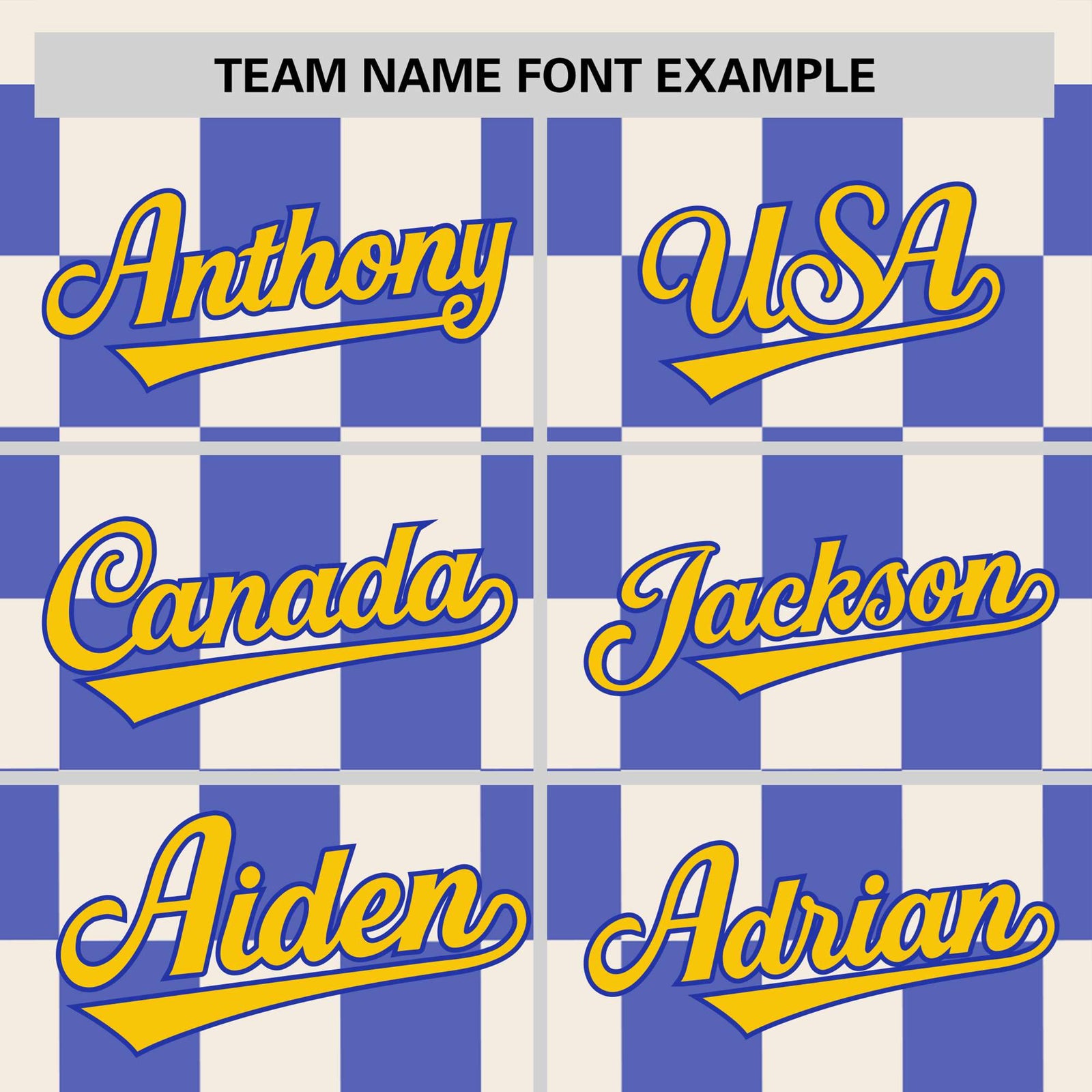 Custom Cream Royal Blue Crew neck Plaid Pattern Personalized Performance T-Shirt