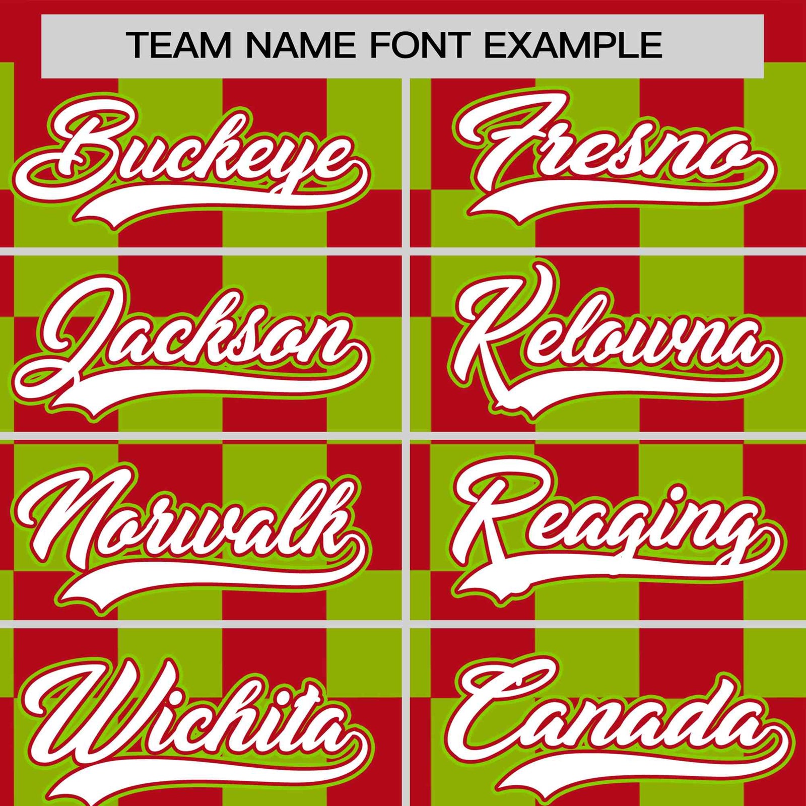 Custom Red Neon Green Crew neck Plaid Pattern Personalized Performance T-Shirt