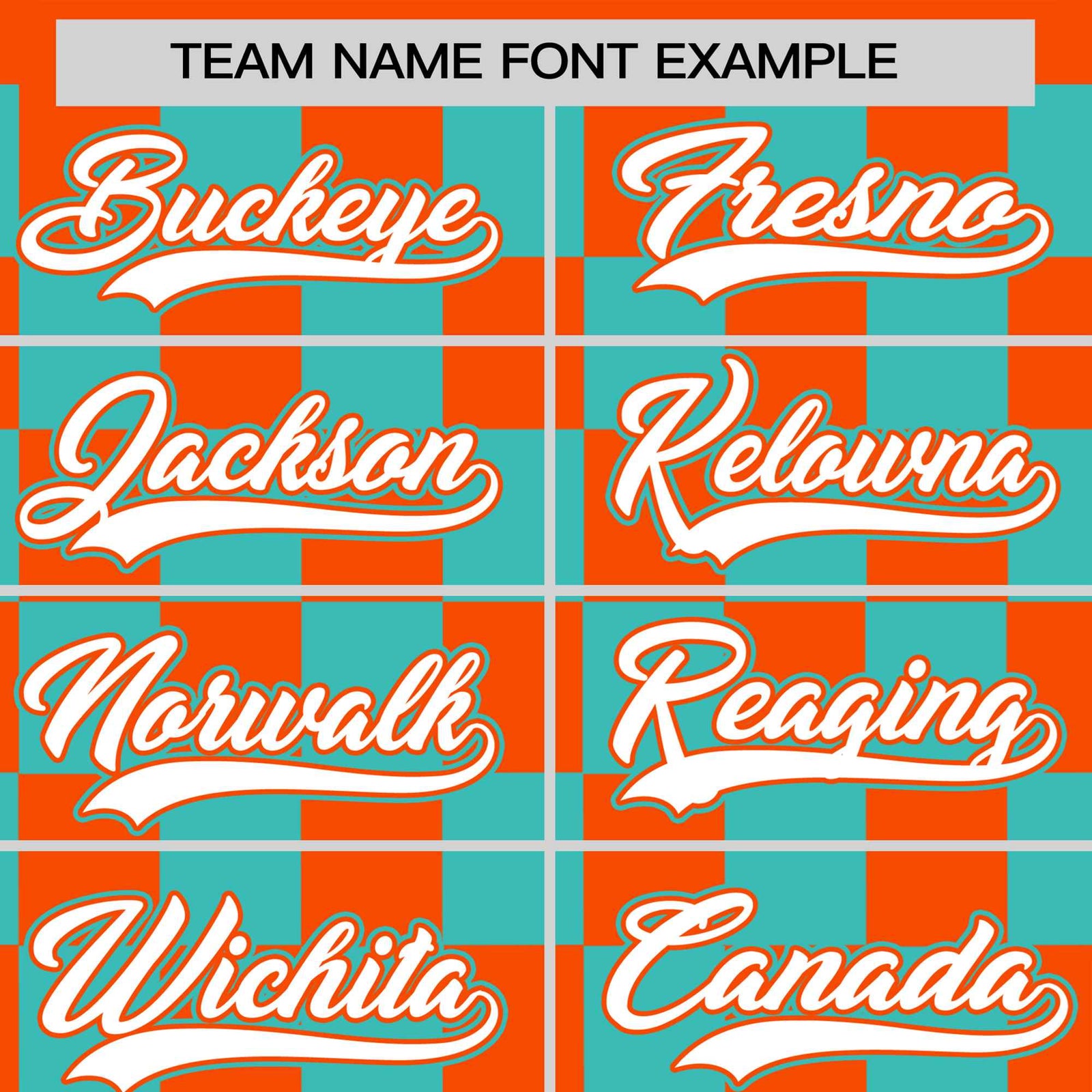 Custom Orange Aqua Crew neck Plaid Pattern Personalized Performance T-Shirt