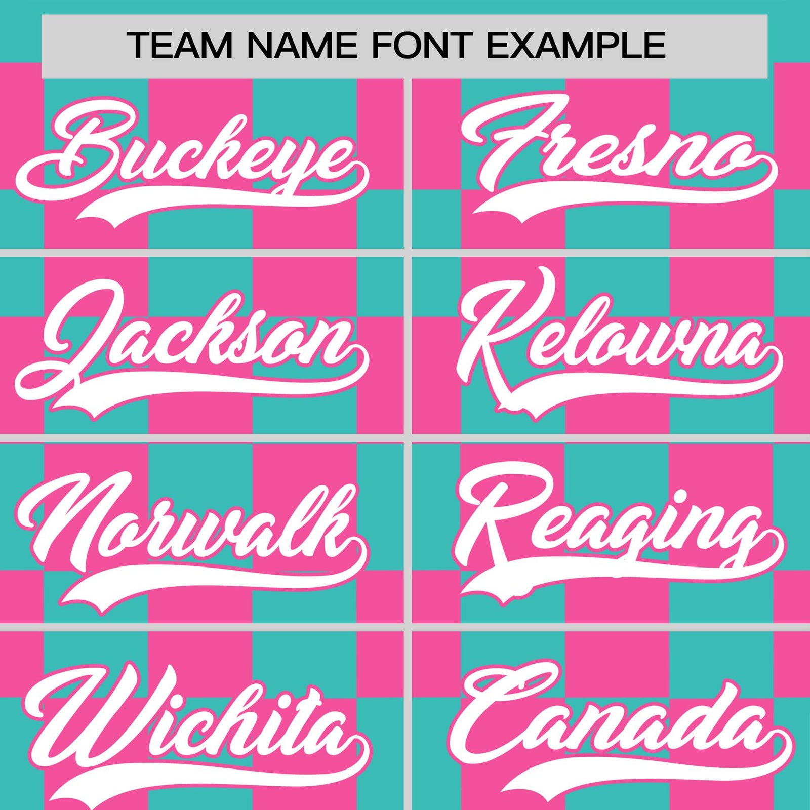 Custom Teal Pink Crew neck Plaid Pattern Personalized Performance T-Shirt