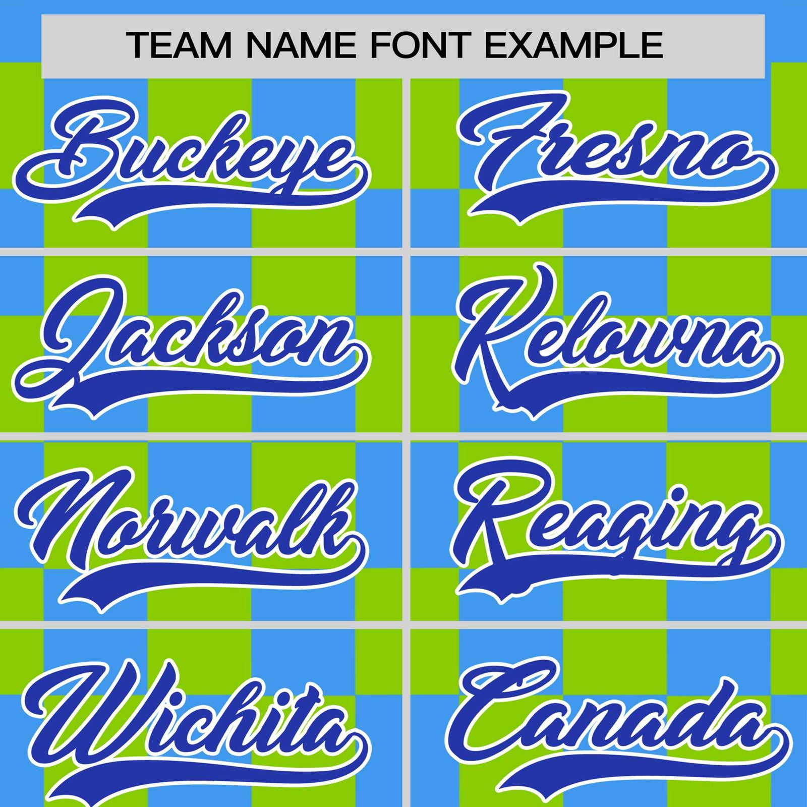 Custom Powder Blue Neon Green Crew neck Plaid Pattern Personalized Performance T-Shirt