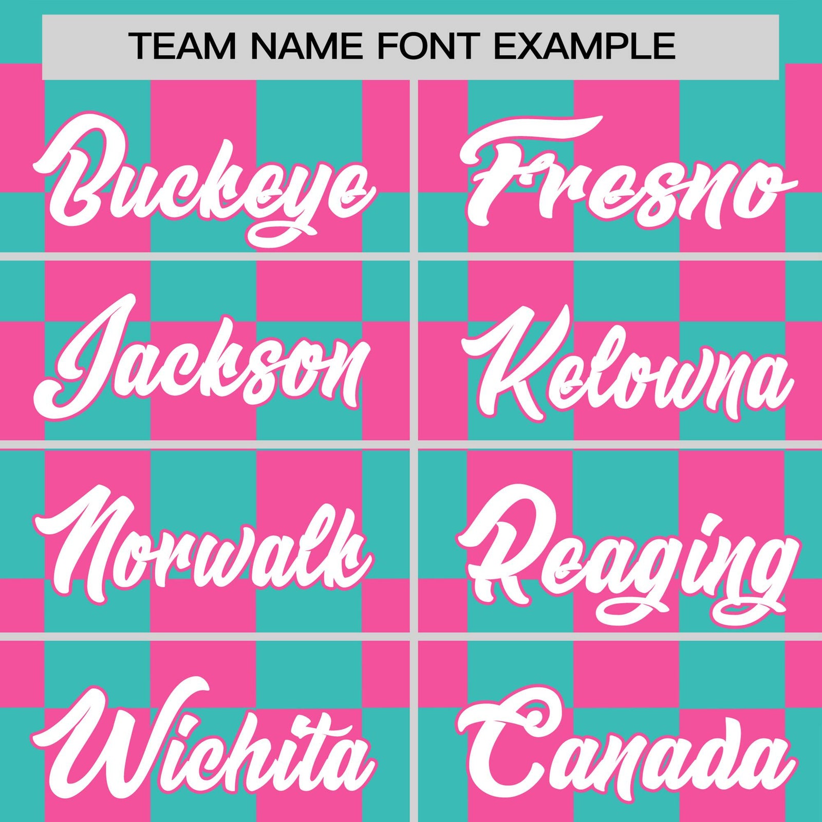 Custom Teal Pink Crew neck Plaid Pattern Personalized Performance T-Shirt