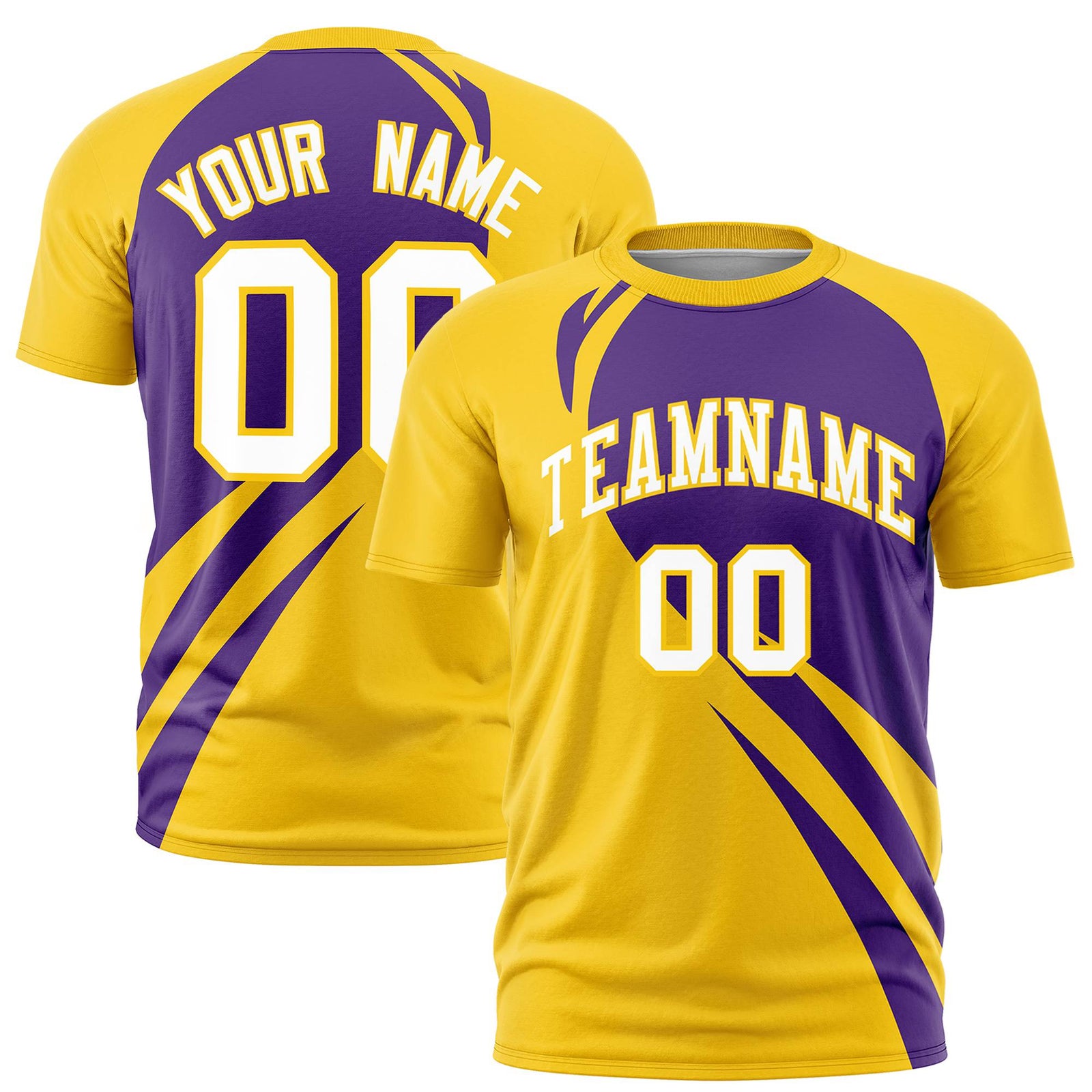 Custom Purple-Gold 01 Personalized Slanting Lump Pattern Performance T-Shirt
