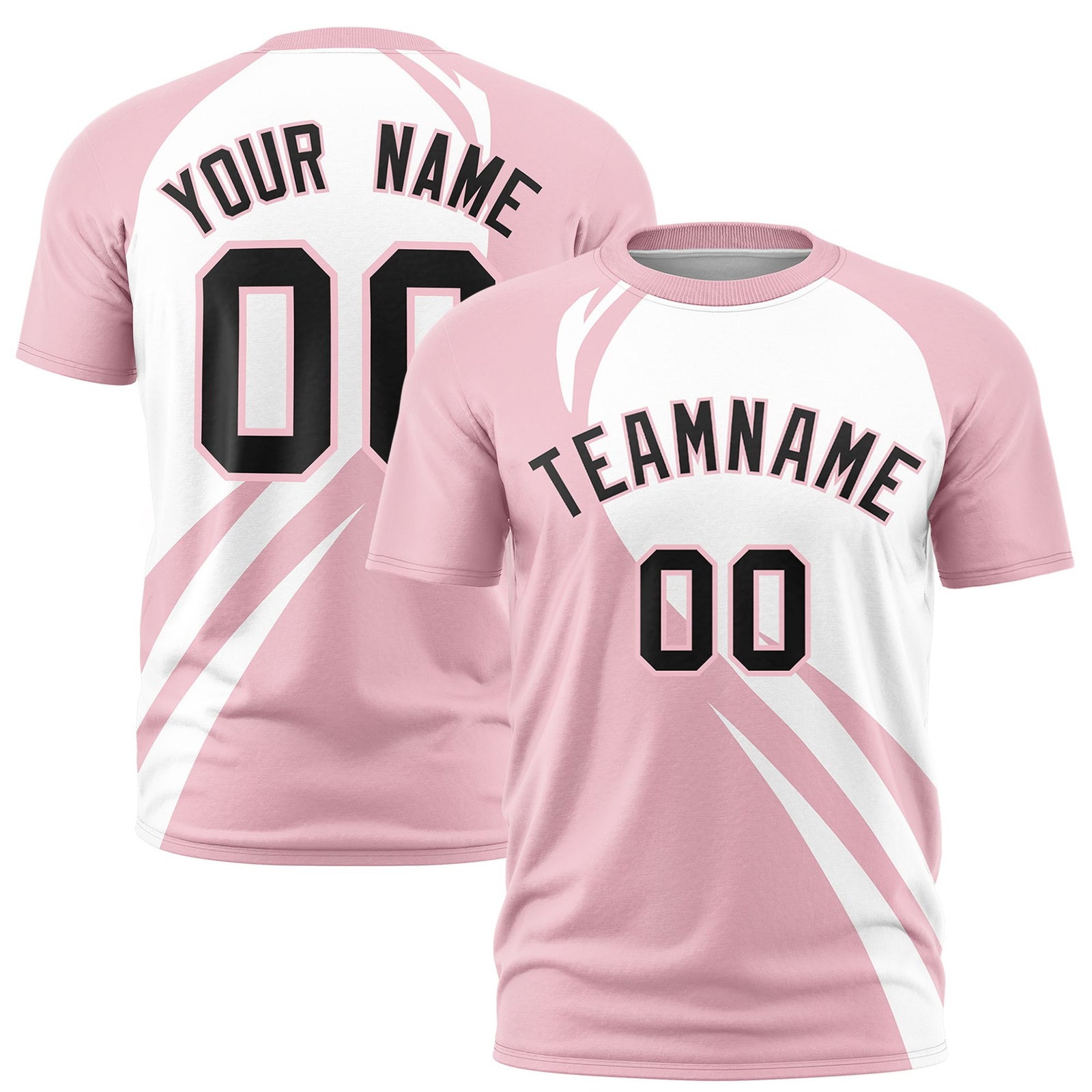 Custom White-Light Pink Personalized Slanting Lump Pattern Performance T-Shirt