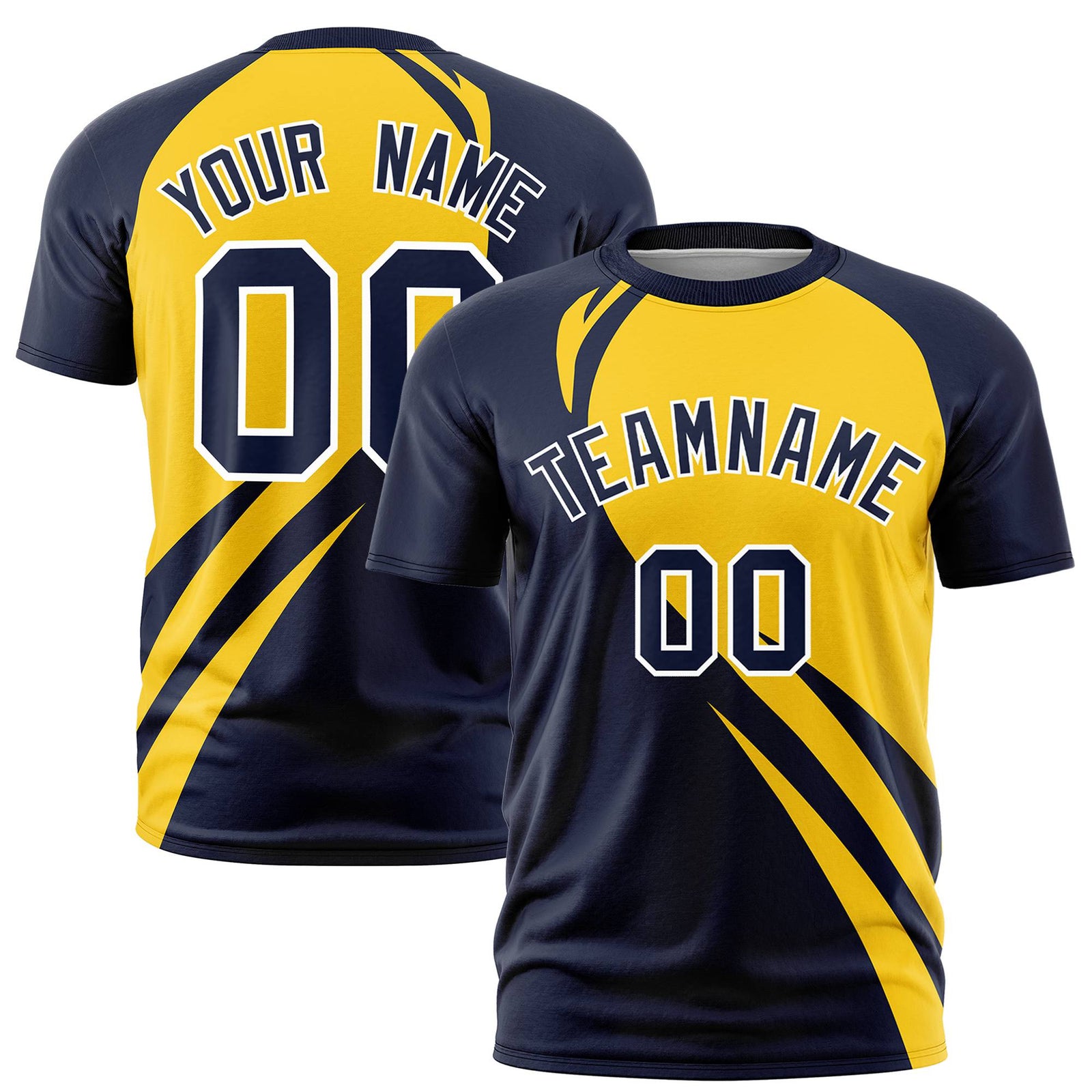 Custom Gold 01-Navy Personalized Slanting Lump Pattern Performance T-Shirt