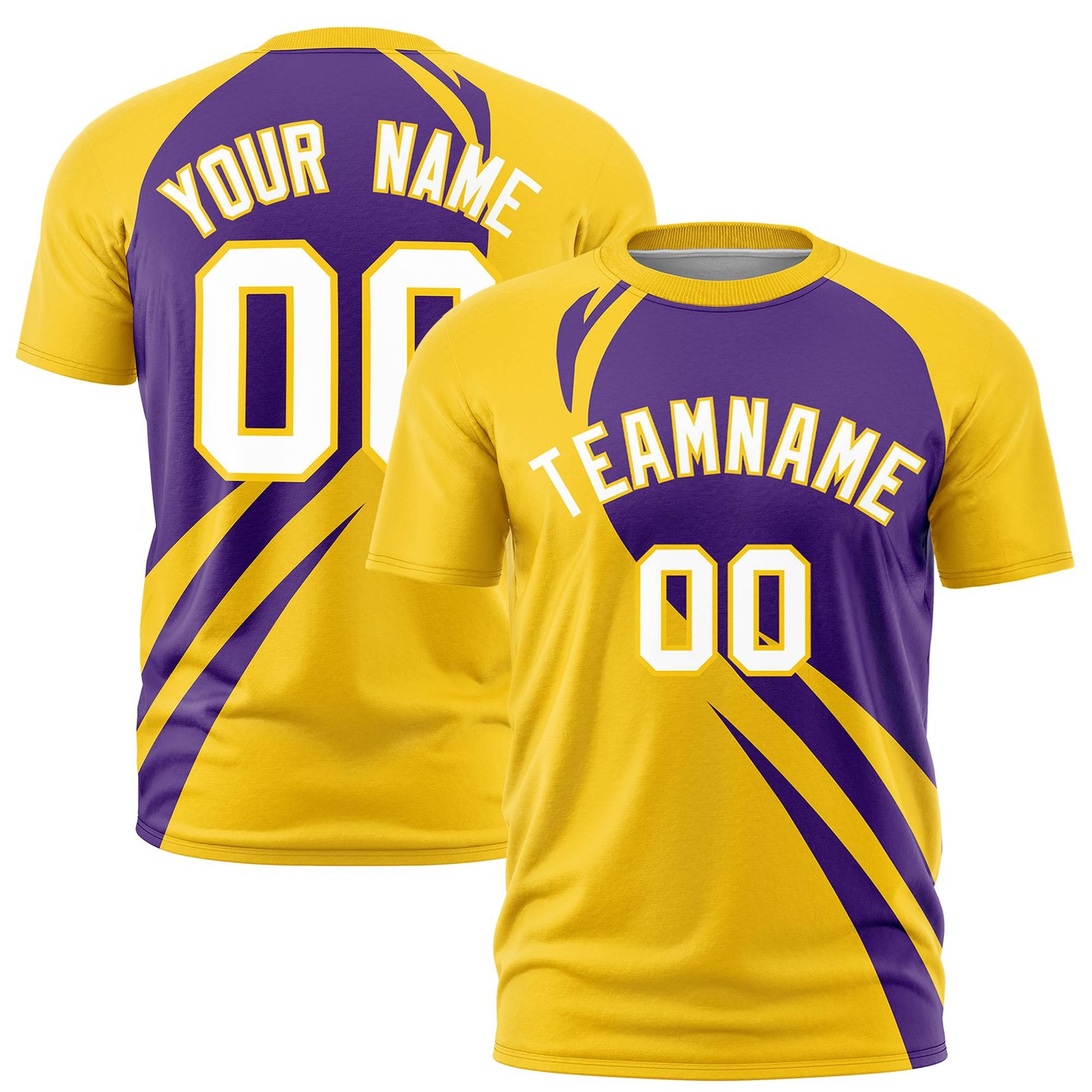 Custom Purple-Gold 01 Personalized Slanting Lump Pattern Performance T-Shirt