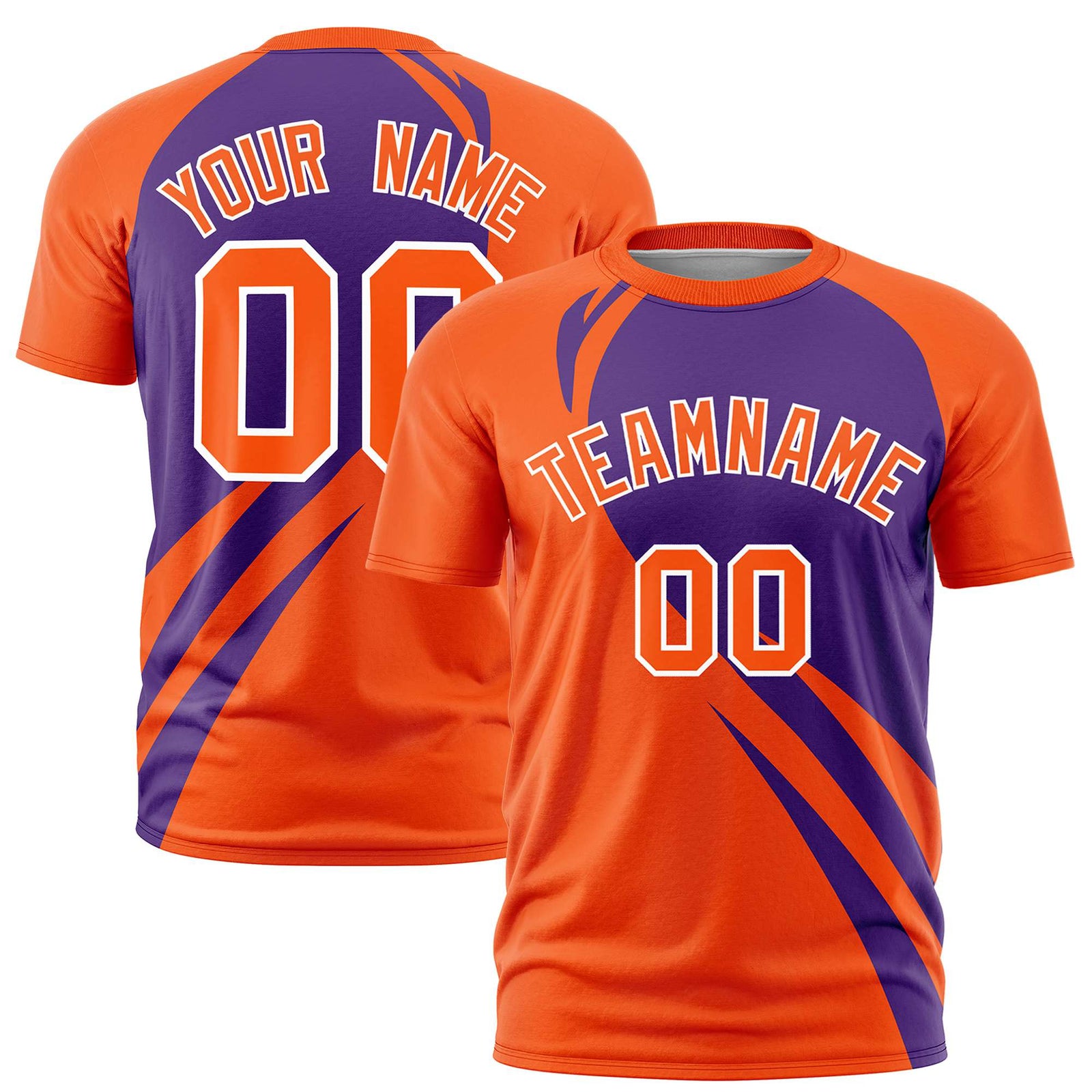 Custom Purple Orange Personalized Slanting Lump Pattern Performance T-Shirt