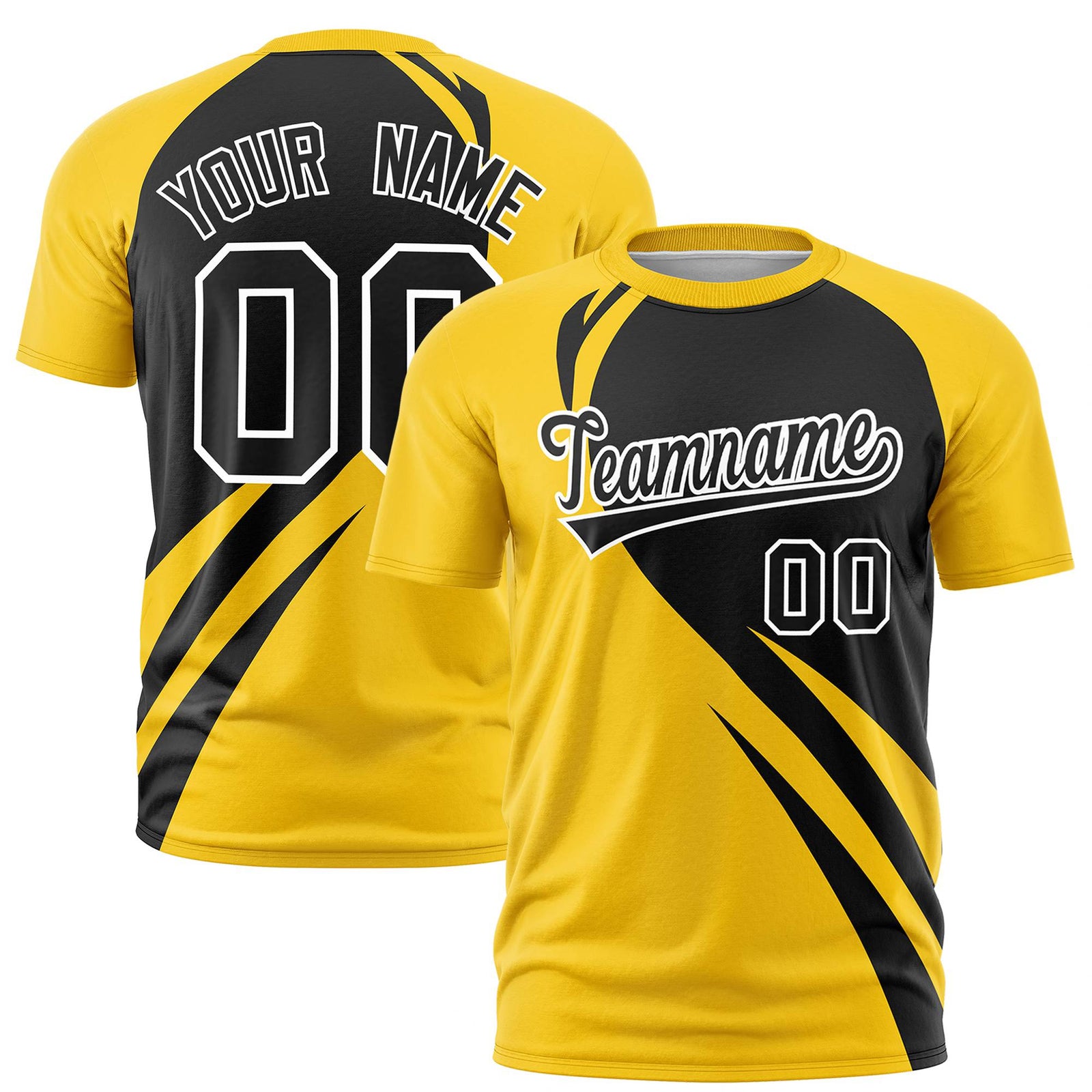 Custom Black-Gold 01 Personalized Slanting Lump Pattern Performance T-Shirt