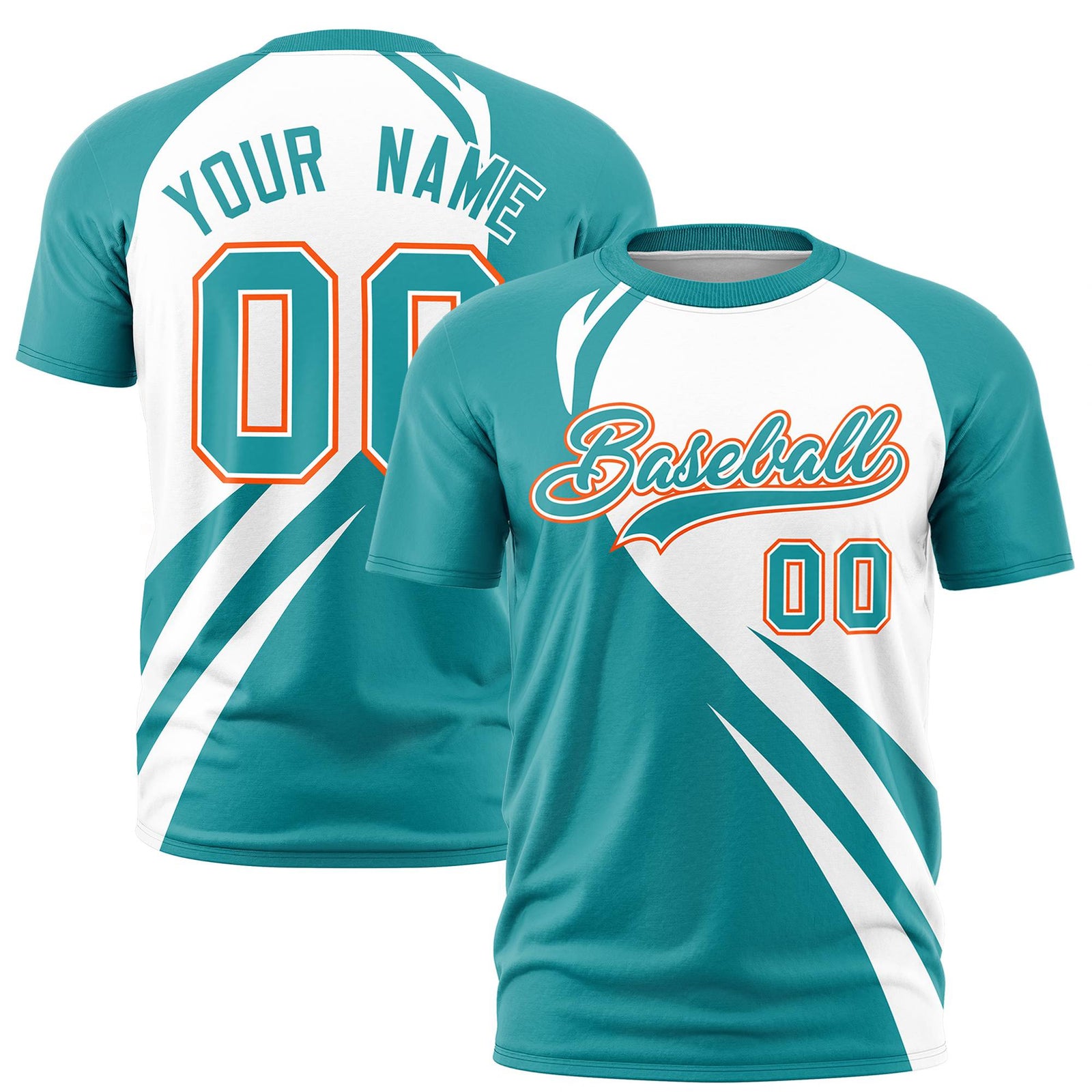 Custom White Aqua Personalized Slanting Lump Pattern Performance T-Shirt