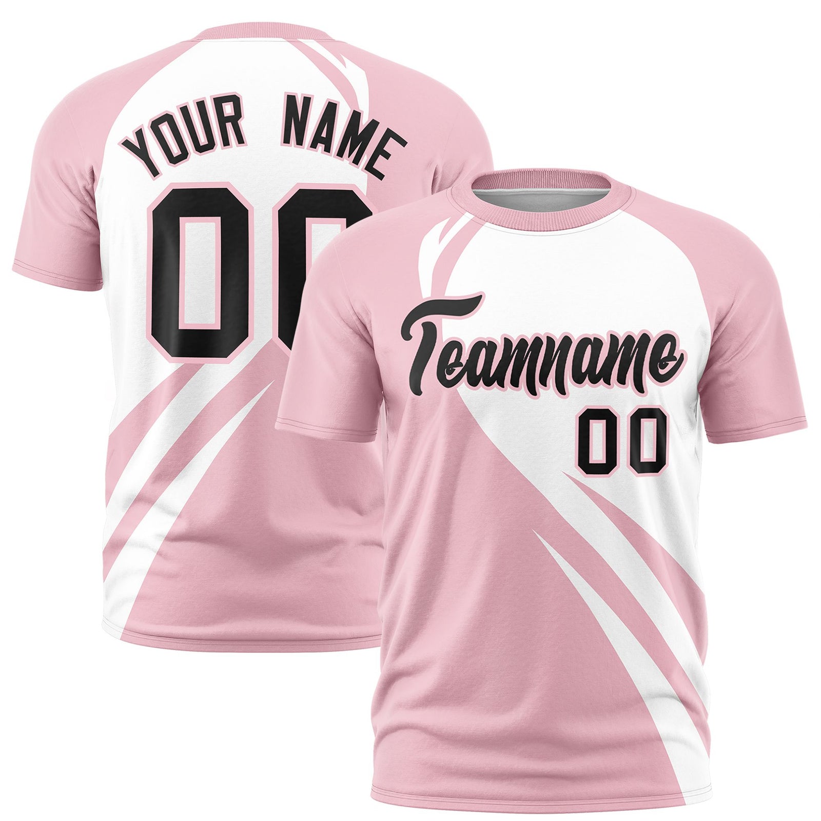 Custom White-Light Pink Personalized Slanting Lump Pattern Performance T-Shirt