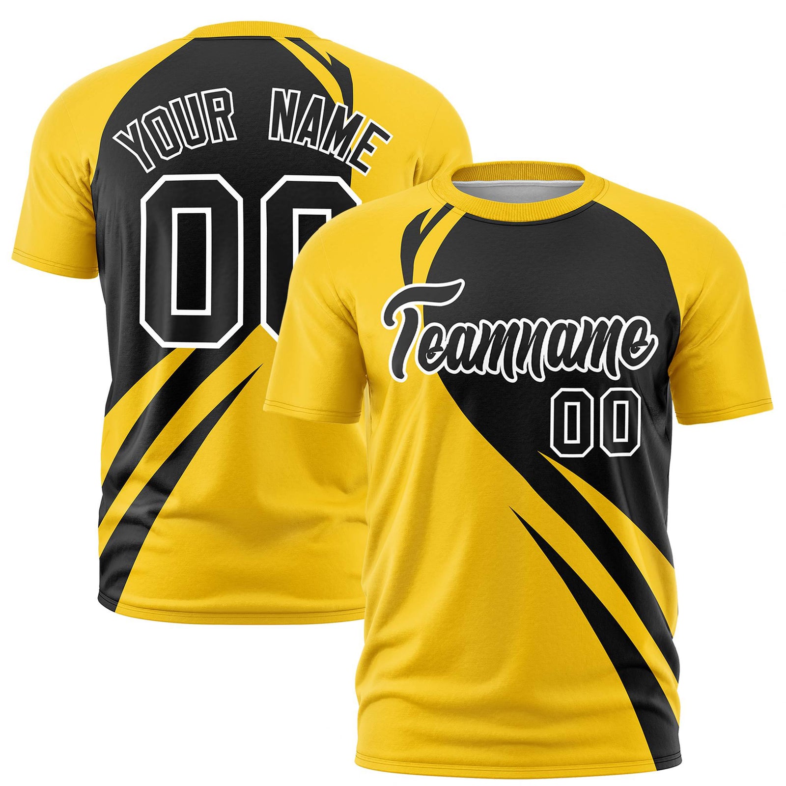 Custom Black-Gold 01 Personalized Slanting Lump Pattern Performance T-Shirt