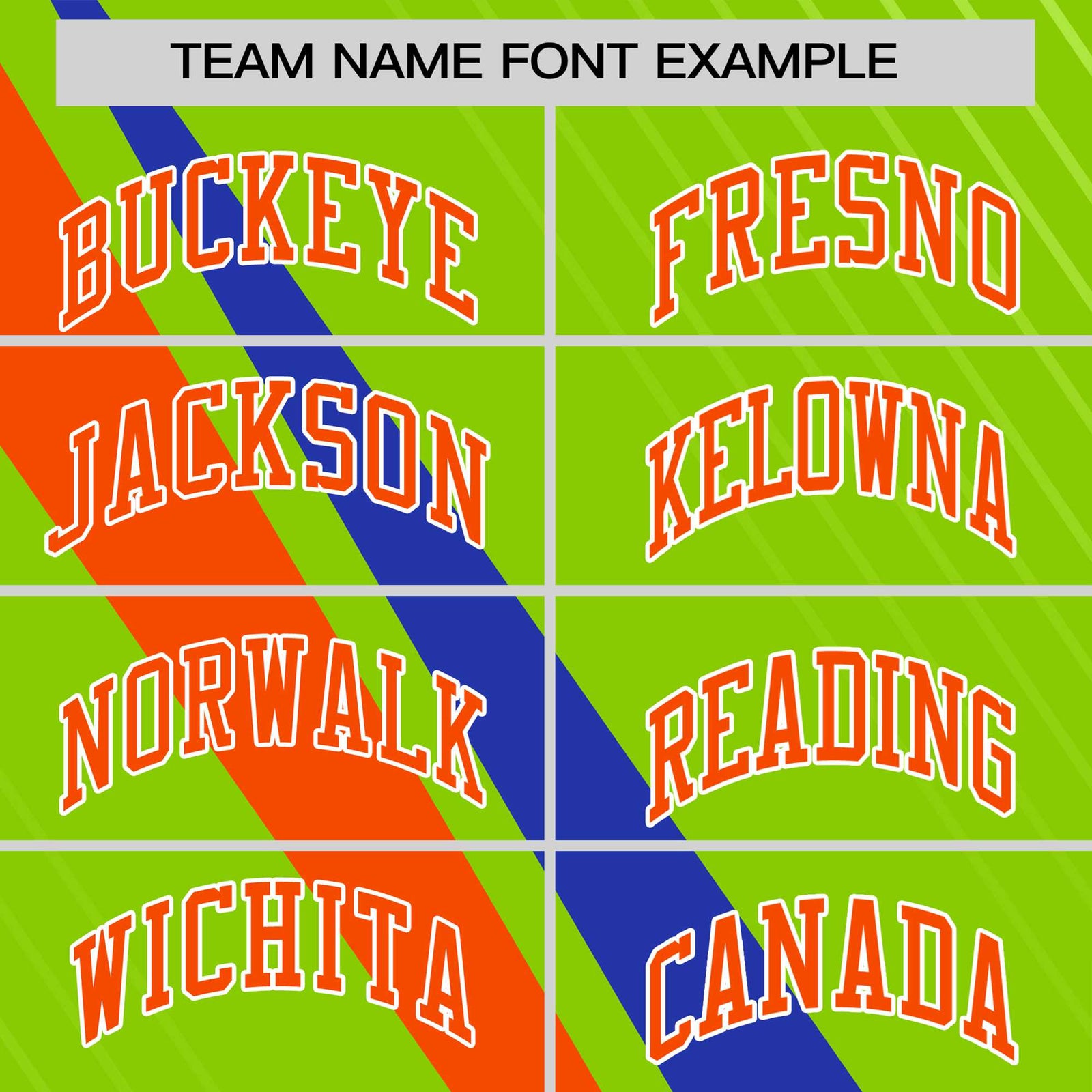 Custom Neon Green-Royal Blue Orange Personalized Slash Pattern Performance T-Shirt