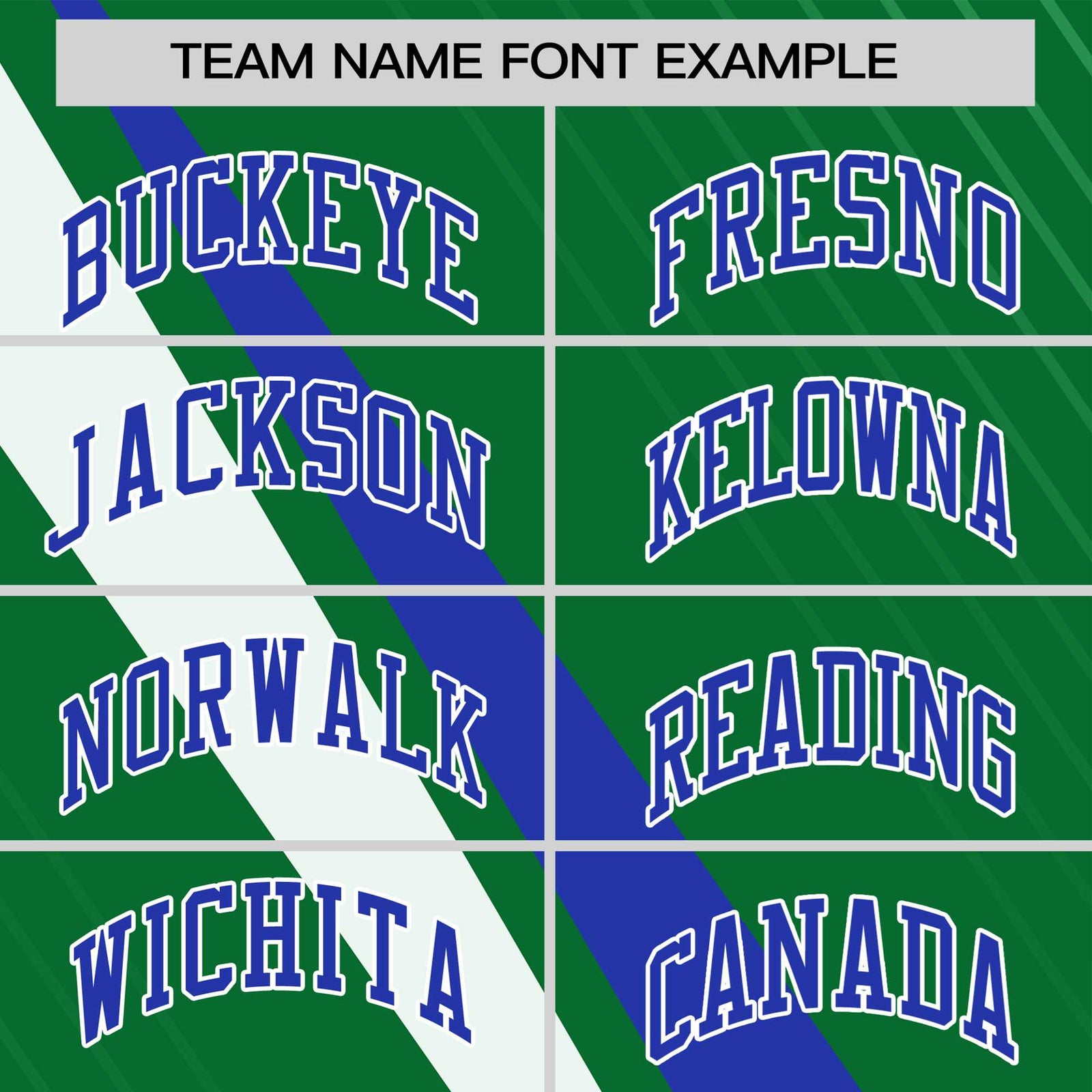 Custom Kelly Green-Royal Blue White Personalized Slash Pattern Performance T-Shirt