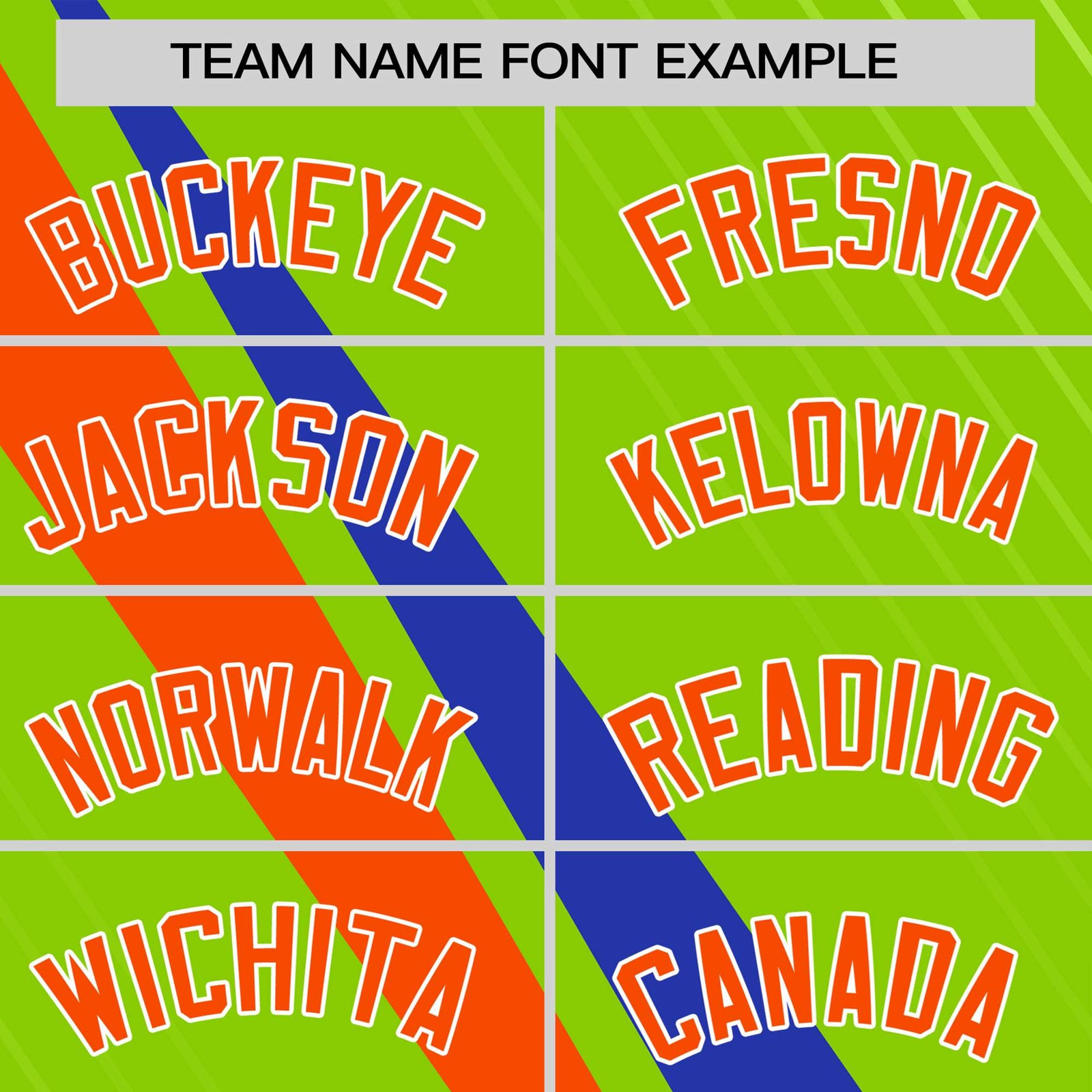 Custom Neon Green-Royal Blue Orange Personalized Slash Pattern Performance T-Shirt