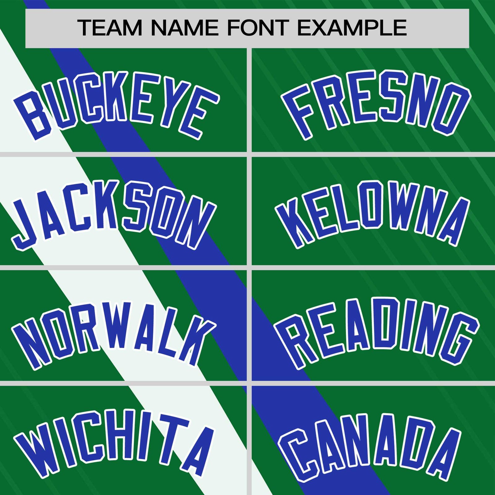 Custom Kelly Green-Royal Blue White Personalized Slash Pattern Performance T-Shirt